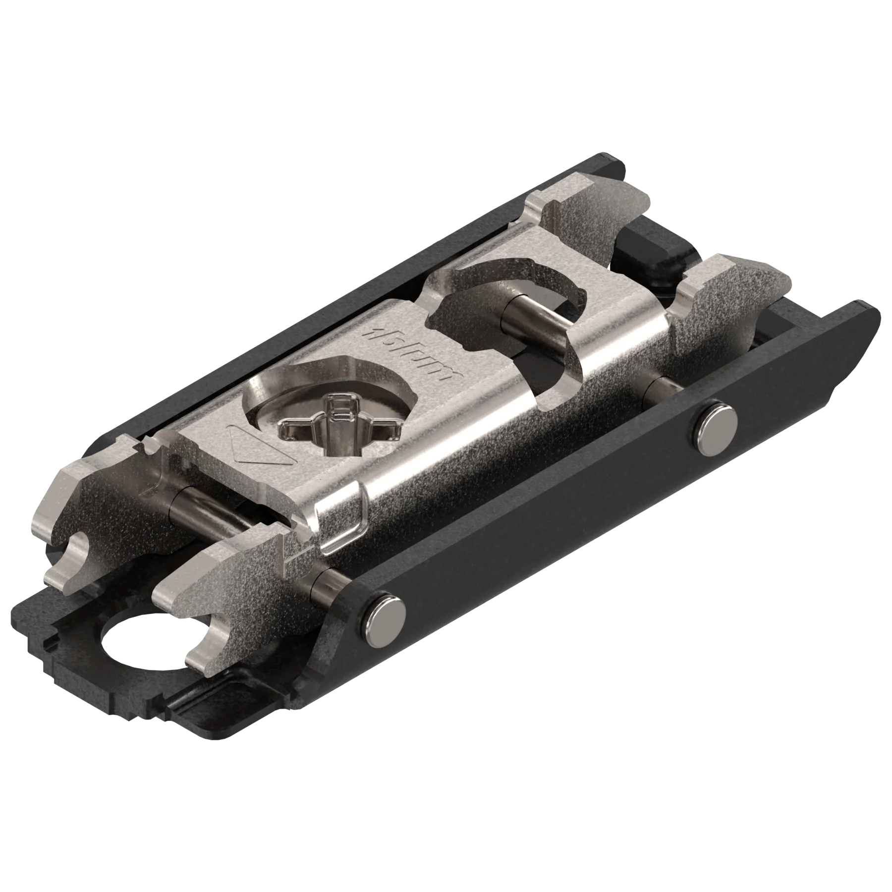 CLIP mounting plates Straight in-line dowel plates 20mm setback 0mm Onyx Black - Image 2