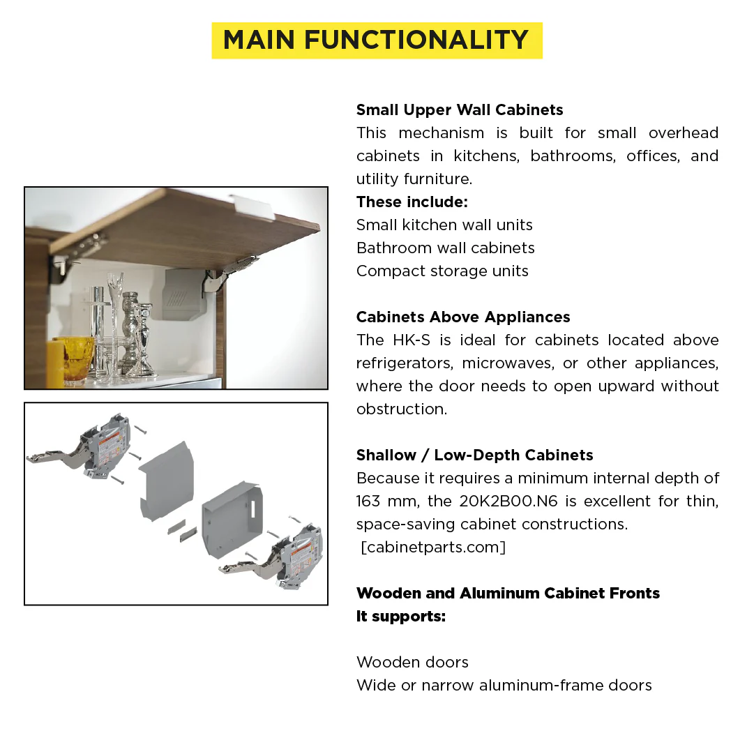 AVENTOS HK-S Lift mechanism Light Grey Power Factor Range 86-177  (N6 = N1) - Image 4