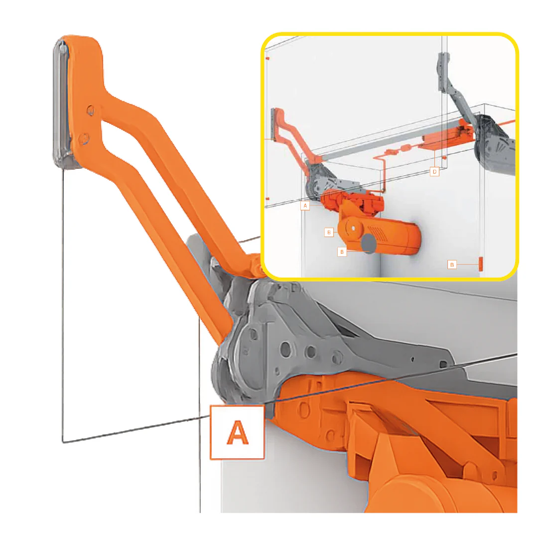 SERVO-DRIVE for AVENTOS HL Arm assembly Nickel Cabinet height 350-399 mm - Image 2