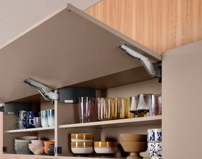 Cover Cap Set Aventos HF/Hs/HL Top, Plain, Right+Left, Printed, Deep Gray/Stainless Steel Brushed - Image 2