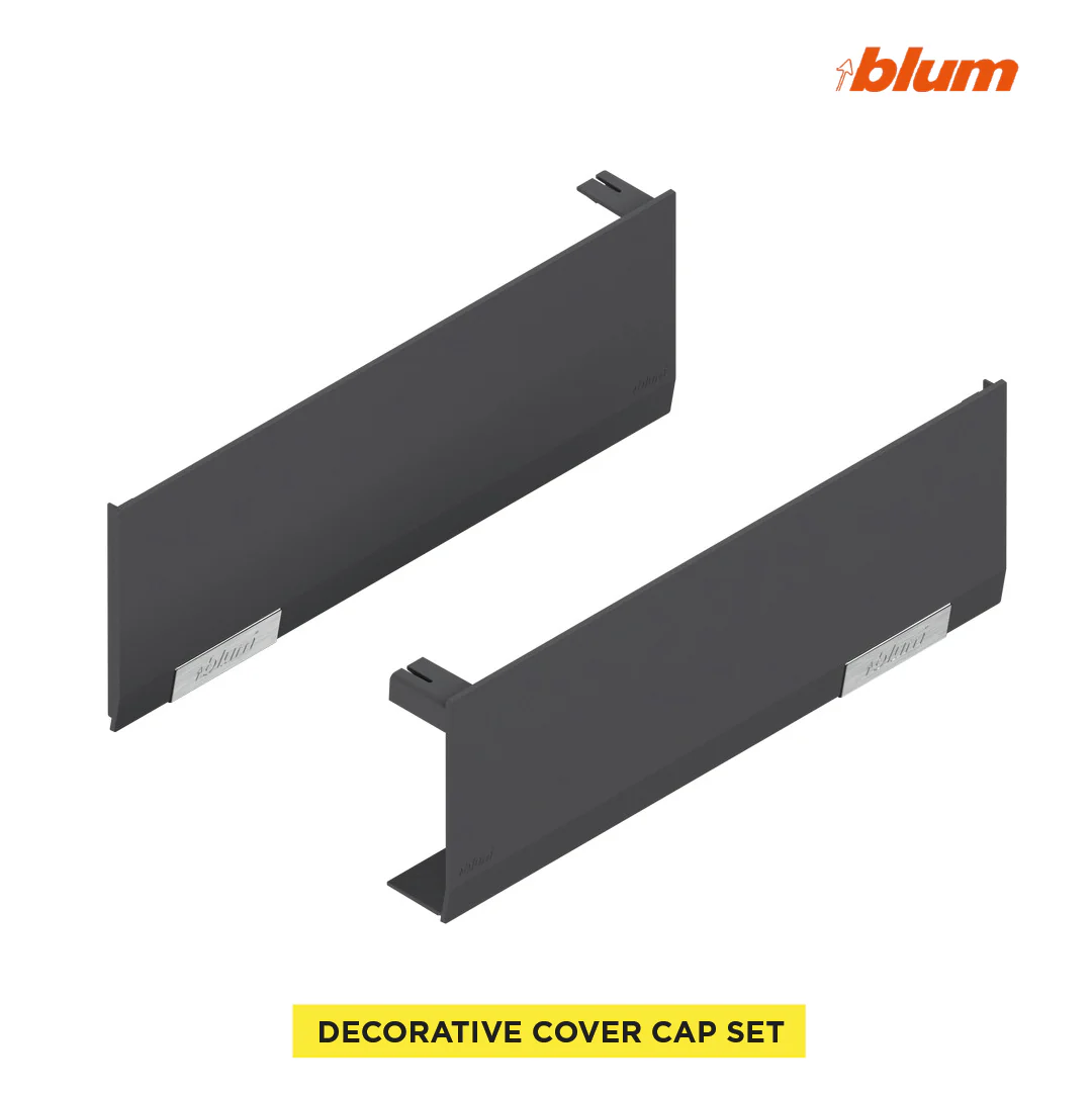 Cover Cap Set Aventos HF/Hs/HL Top, Plain, Right+Left, Printed, Deep Gray/Stainless Steel Brushed - Image 4