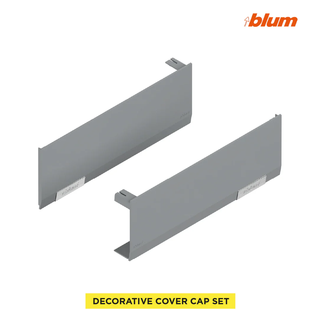 Cover Cap Set Aventos HF/Hs/HL Top, Plain, Right+Left, Light Gray/Stainless Steel Brushed - Image 4