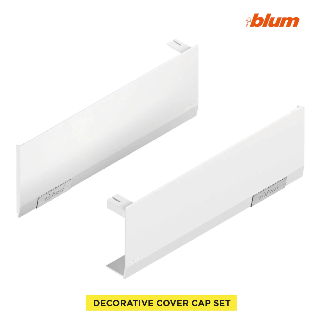 Cover Cap Set Aventos HF/Hs/HL Top, Plain, Right+Left, Printed, Silk White/Stainless Steel Brushed - Image 4