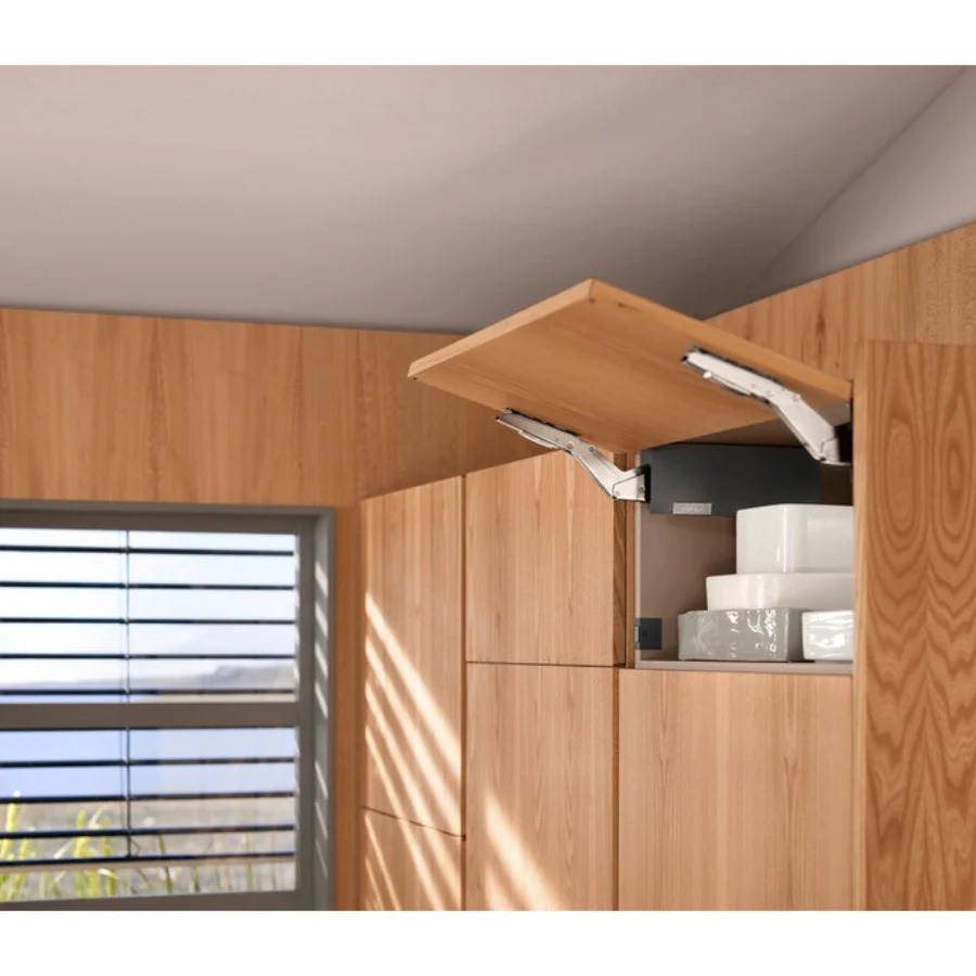 Aventos HK Top Stay Lift, Cover Cap Large, Plain, Right+Left, Deep Gray/Stainless Steel Brushed - Image 2