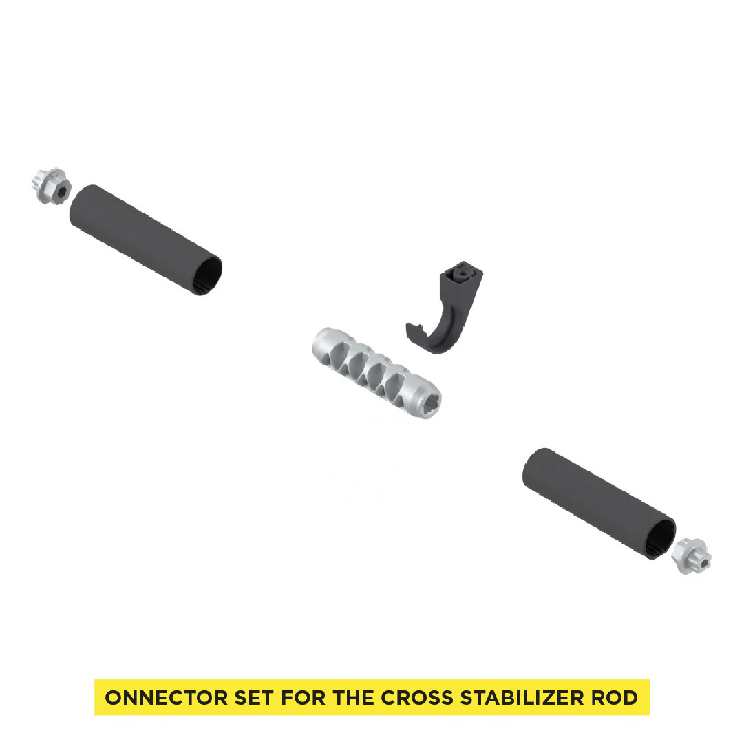 Aventos HL Top Lift Up, Connector Set for Cross Stabilizer Rod, Round, Length: 80 mm (3-5/32"), Deep Gray - Image 3