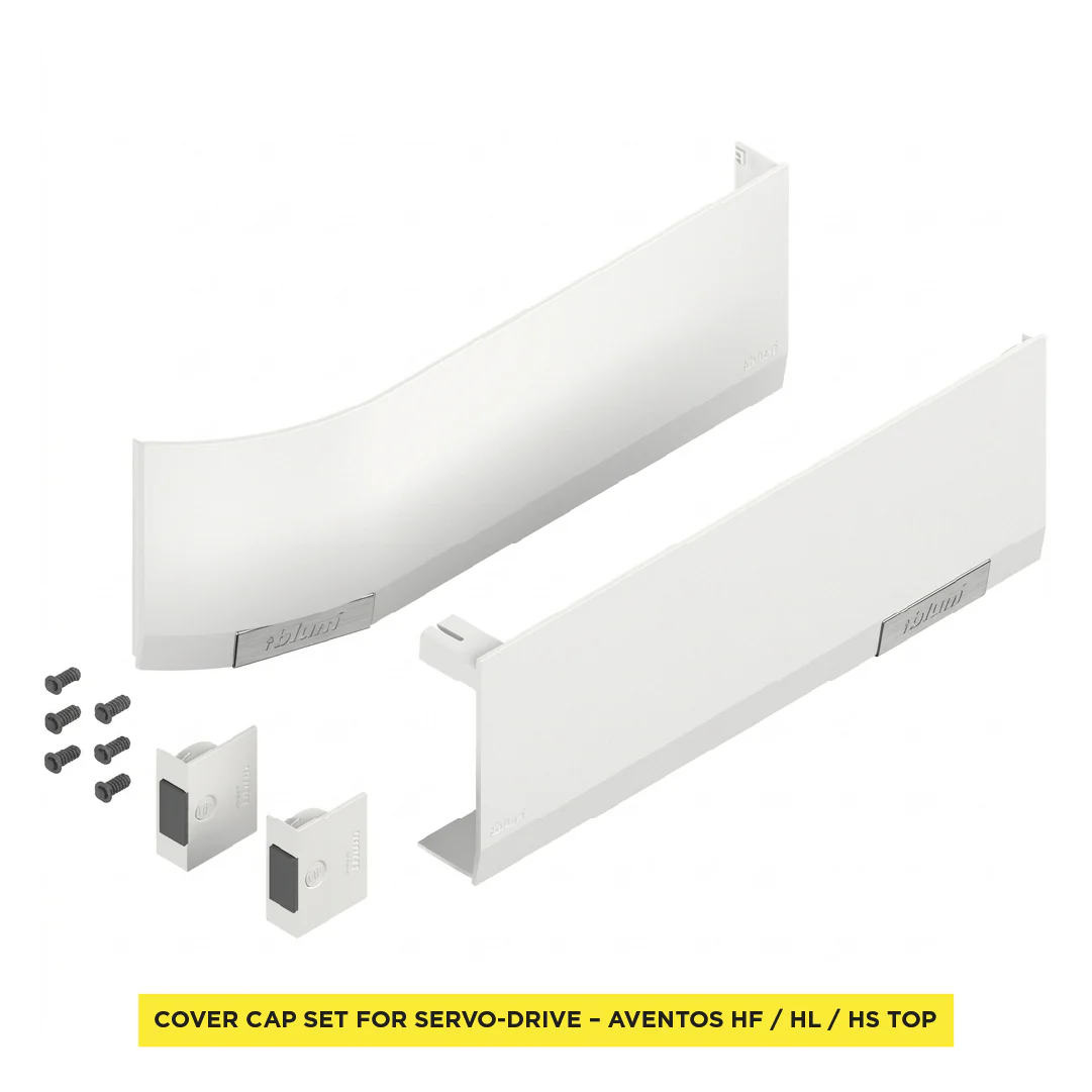 Cover Cap Set Aventos HF/Hs/HL Top, Plain, Right+Left, Suitable For SERVO-DRIVE, Silk White/Stainless Steel Brushed - Image 5