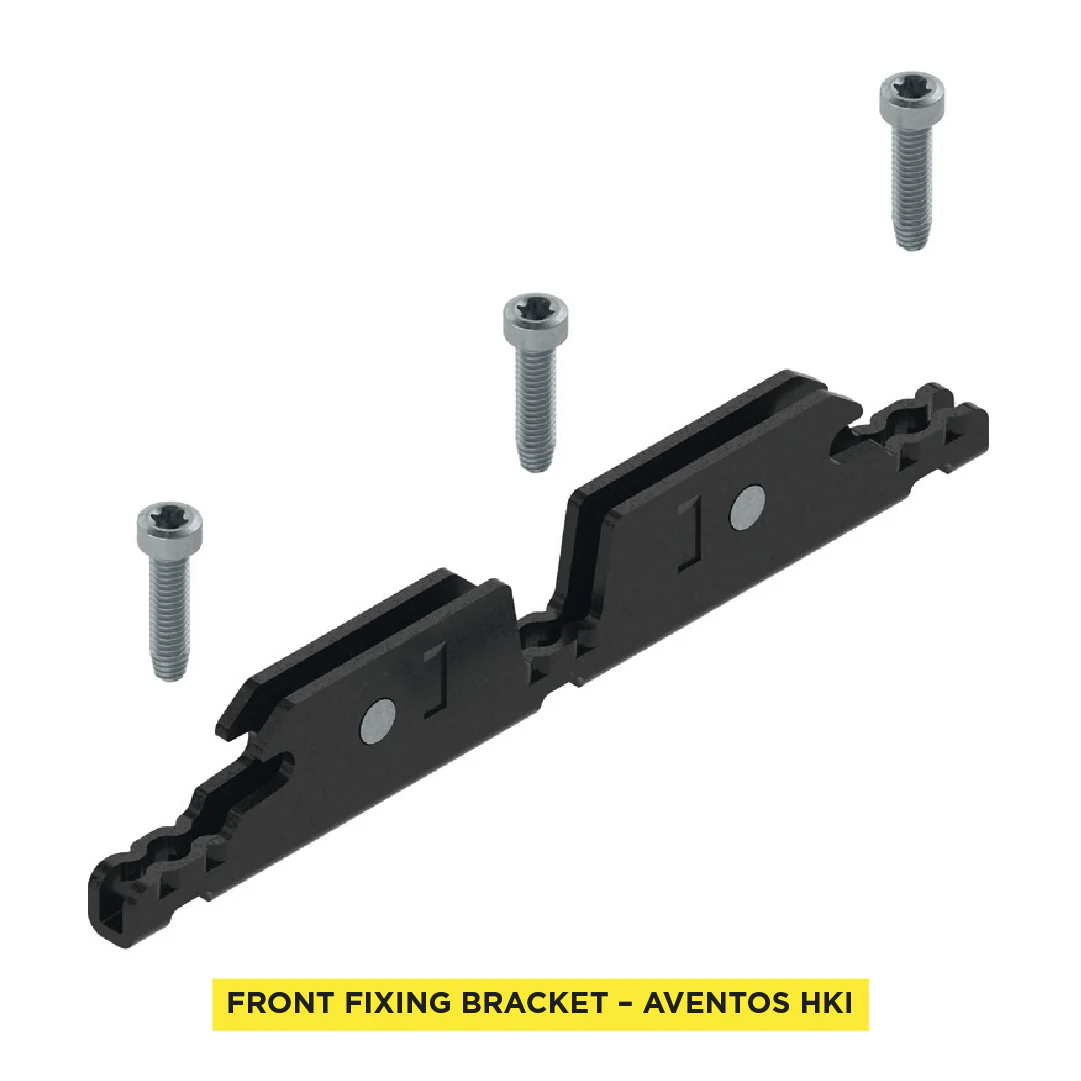 Aventos HKI, Front Fixing Bracket for Aluminum Frames, Screw-On, Onyx Black - Image 3