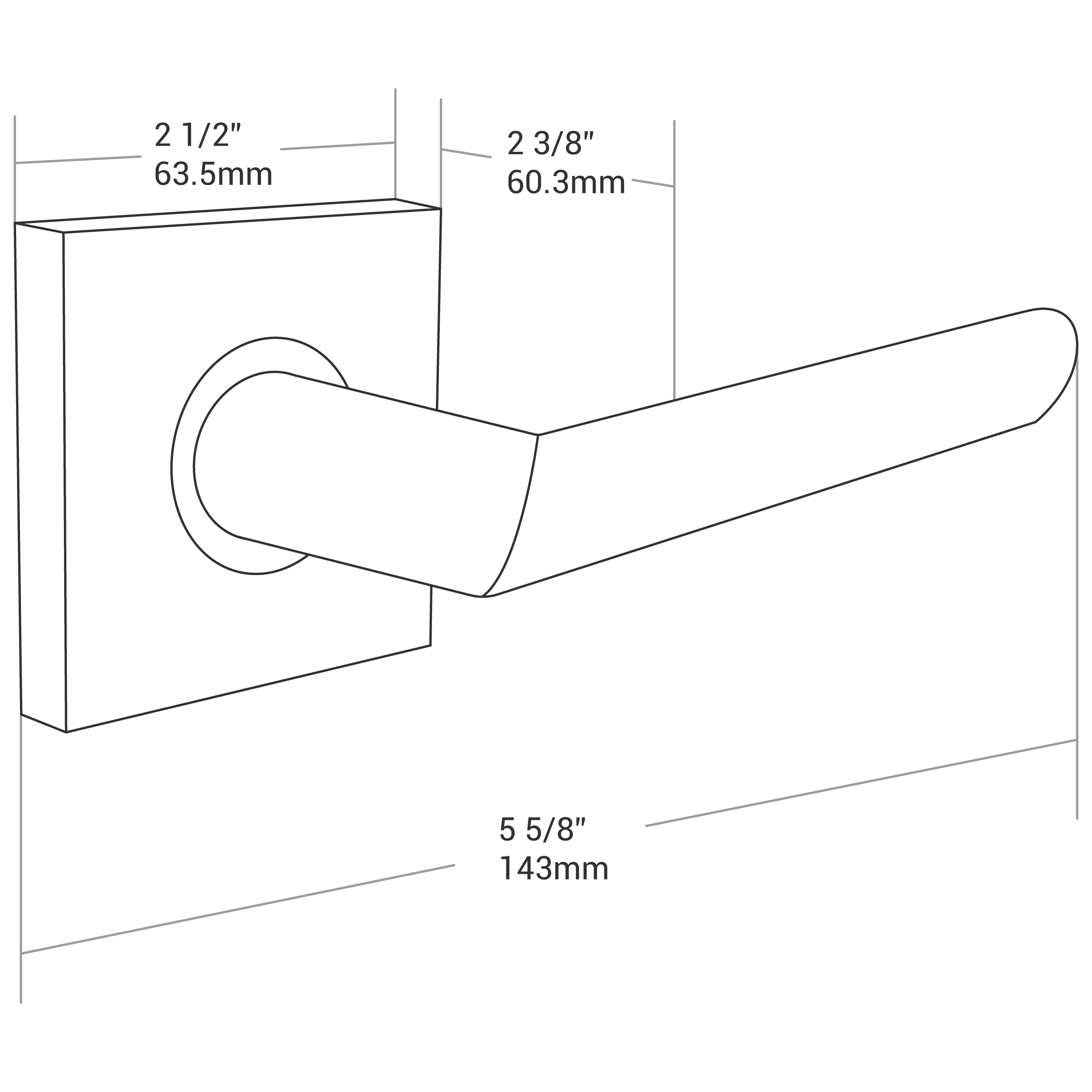 Door Lever Catania Passage Satin Nickel - Image 6