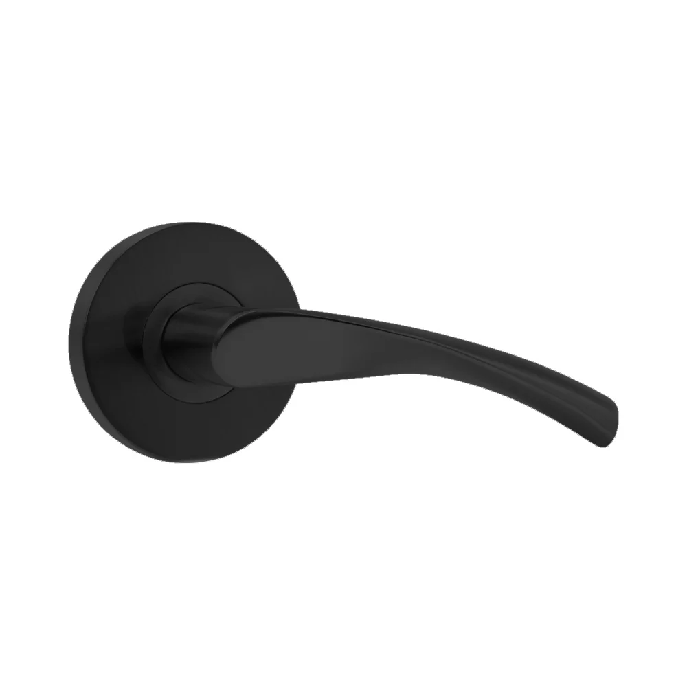 Door Lever Florence Passage Black Matte - Image 2