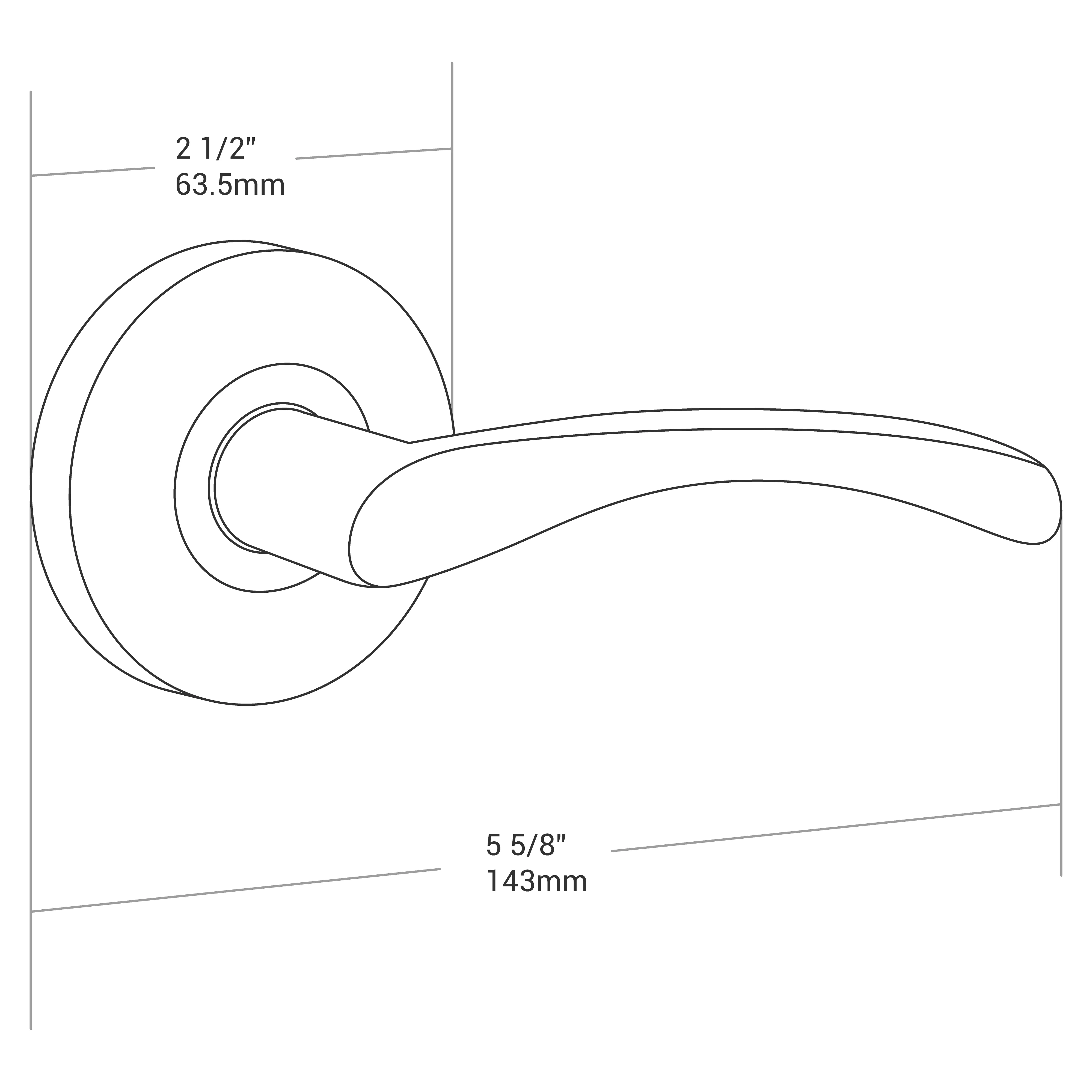 Door Lever Florence Passage Black Matte - Image 3