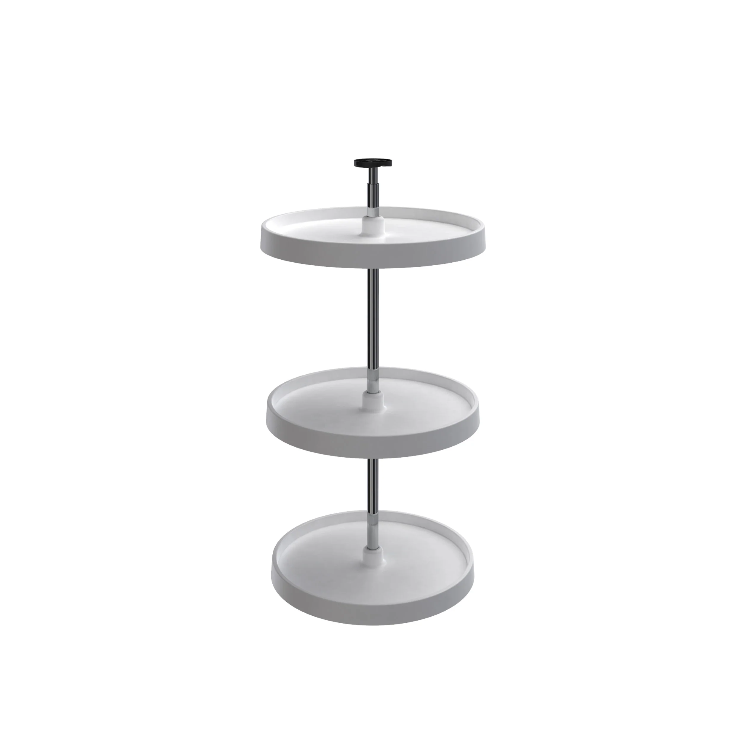18 in White Polymer Full Cir Lazy Susans 3-Shelf White  18 in (457 mm) W x 18 in (457 mm) D x 31 in (787 mm) H - Image 4
