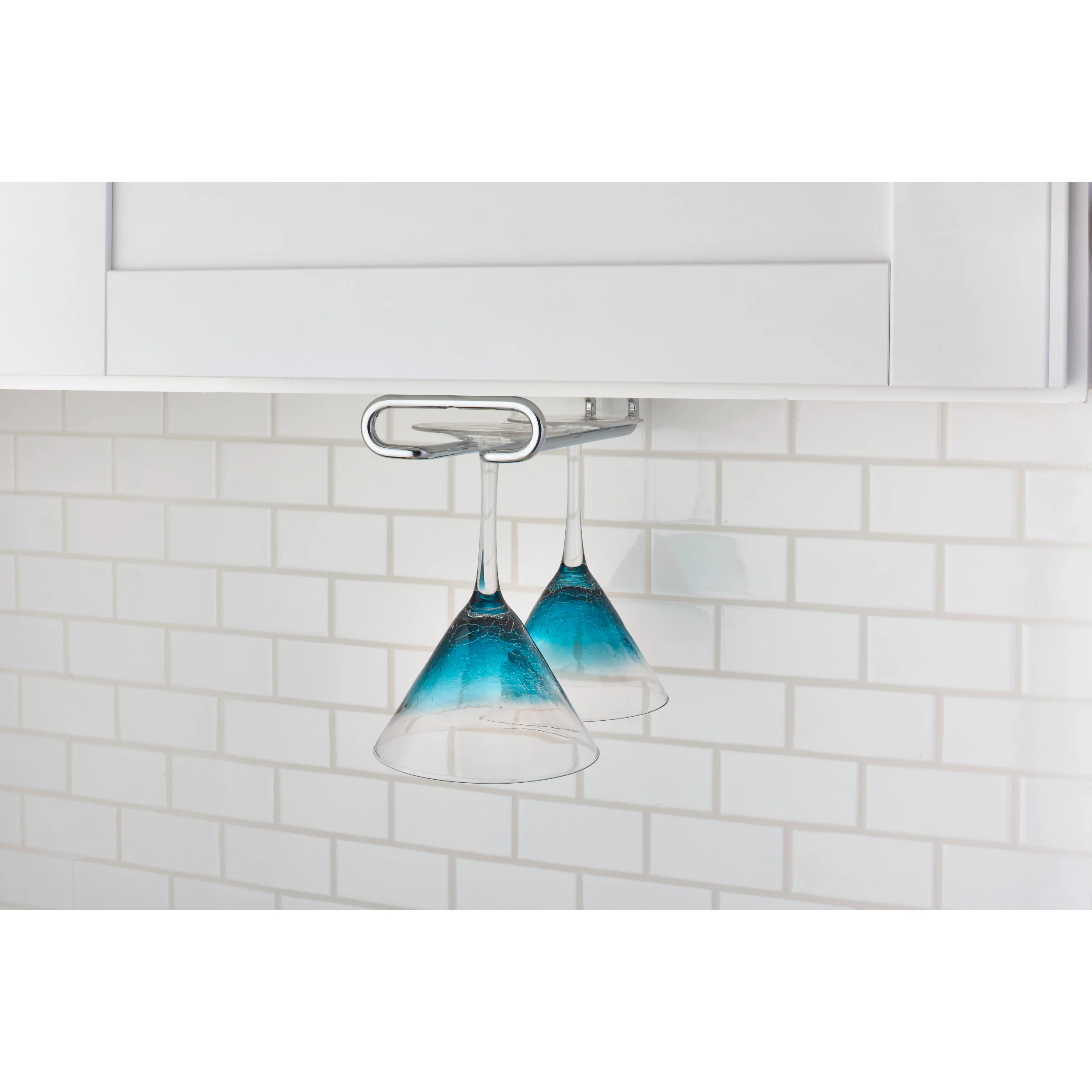 16 in Chrome Under Cabinet Stemware Holder Chrome  4.25 in (108 mm) W x 16 in (406 mm) D x 1.5 in (38 mm) H - Image 3