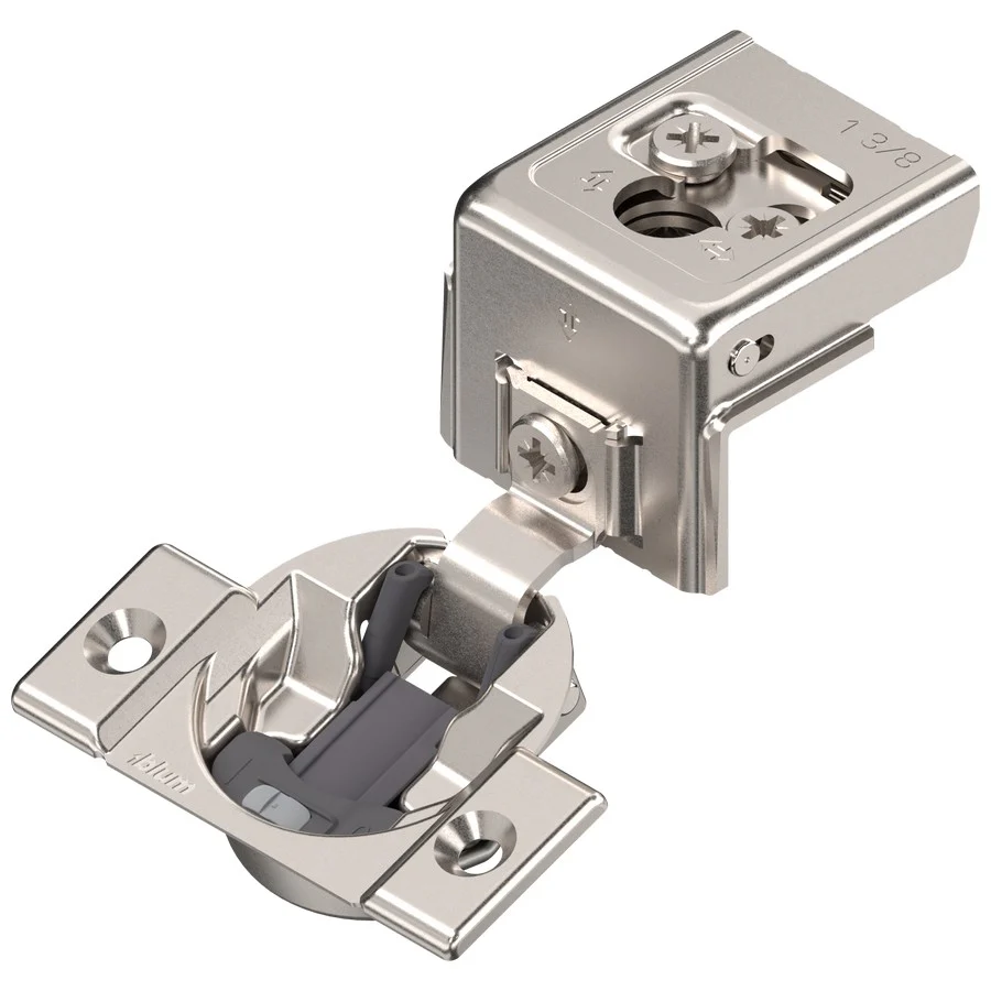 Blum COMPACT CLIP hinge 1-3/8", 110°, with spring, hinge cup: screw-on, Nickel-plated