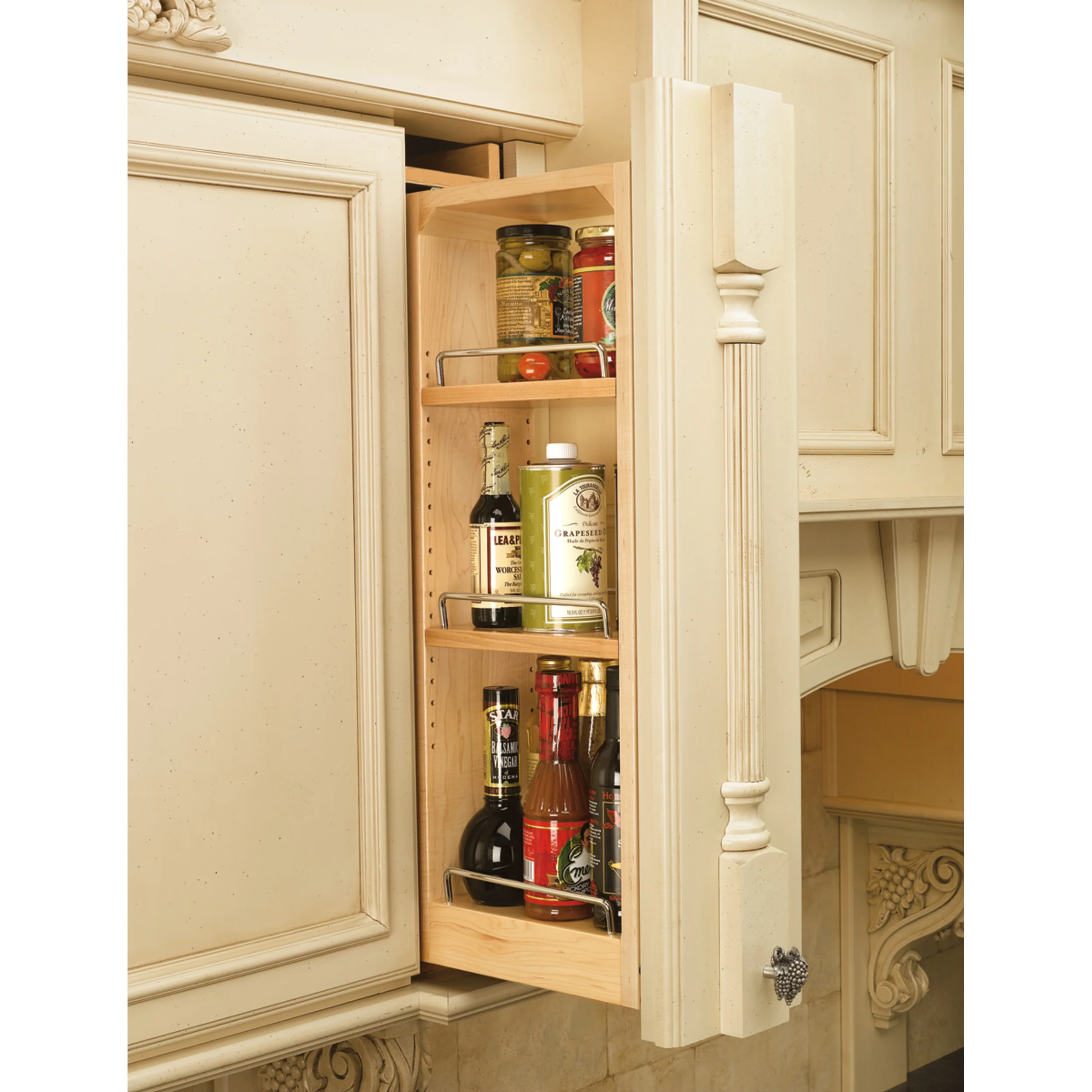 6 in. W x 36 in. H Pull-Out Between Cabinet Wall Filler Natural 6 in (152 mm) W x 11.13 in (283 mm) D x 36 in (914 mm) H - Image 7