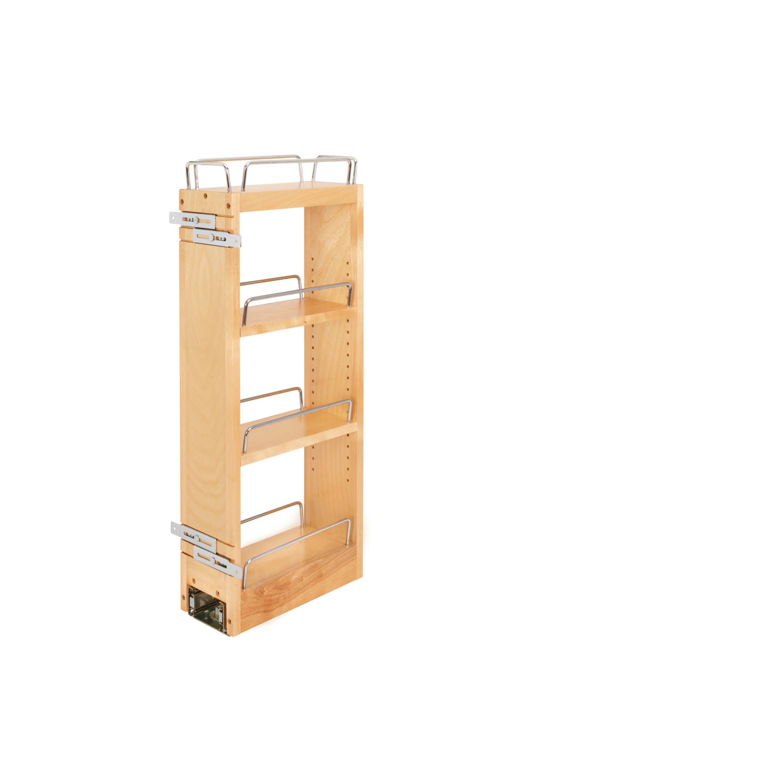 5 in Wood Pull Out Wall Organizer w/Soft Close Natural  5 in (127 mm) W x 10.75 in (273 mm) D x 26.15 in (664 mm) H - Image 3