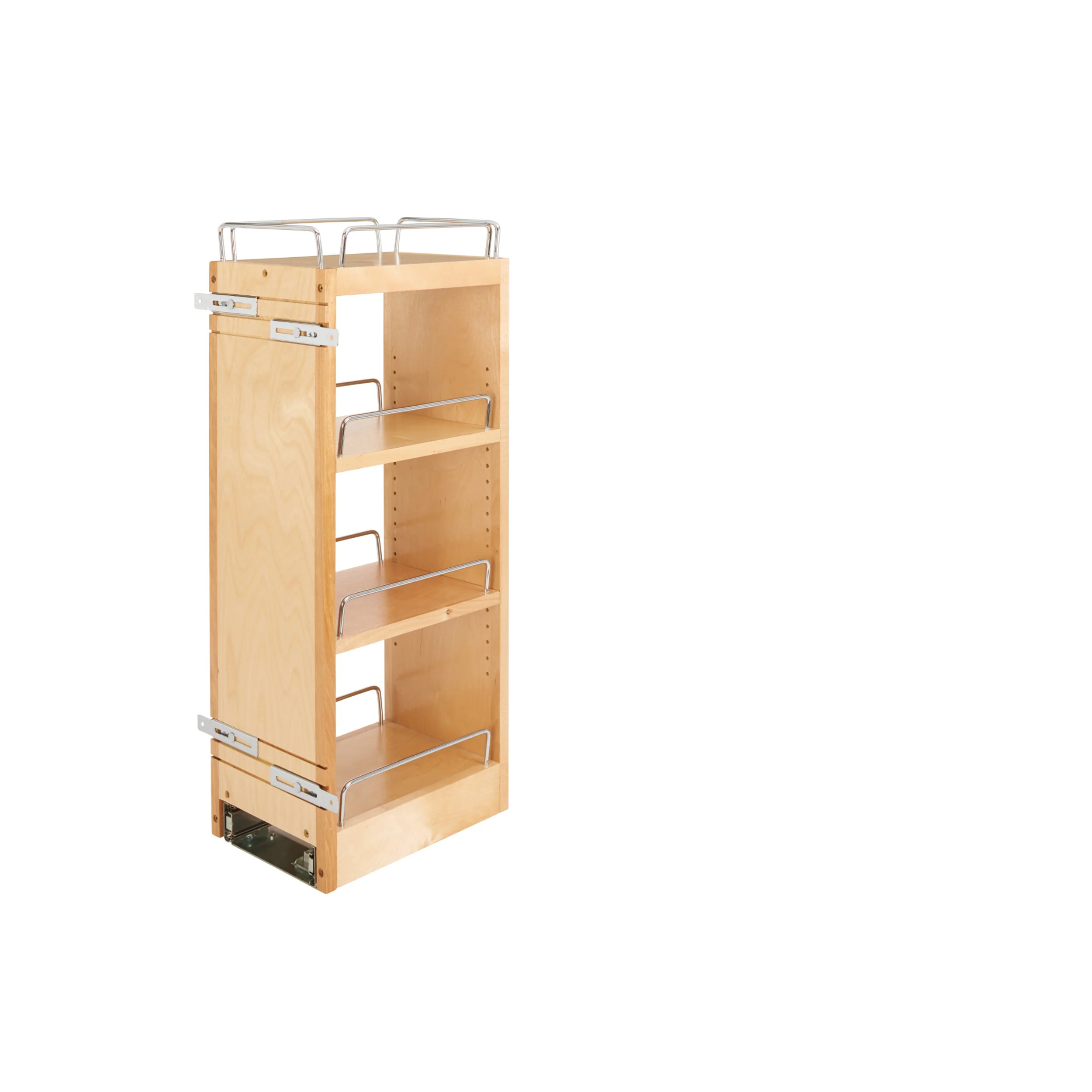 8 in Wood Pull Out Wall Organizer w/Soft Close Natural  8 in (203 mm) W x 10.75 in (273 mm) D x 26.15 in (664 mm) H - Image 8
