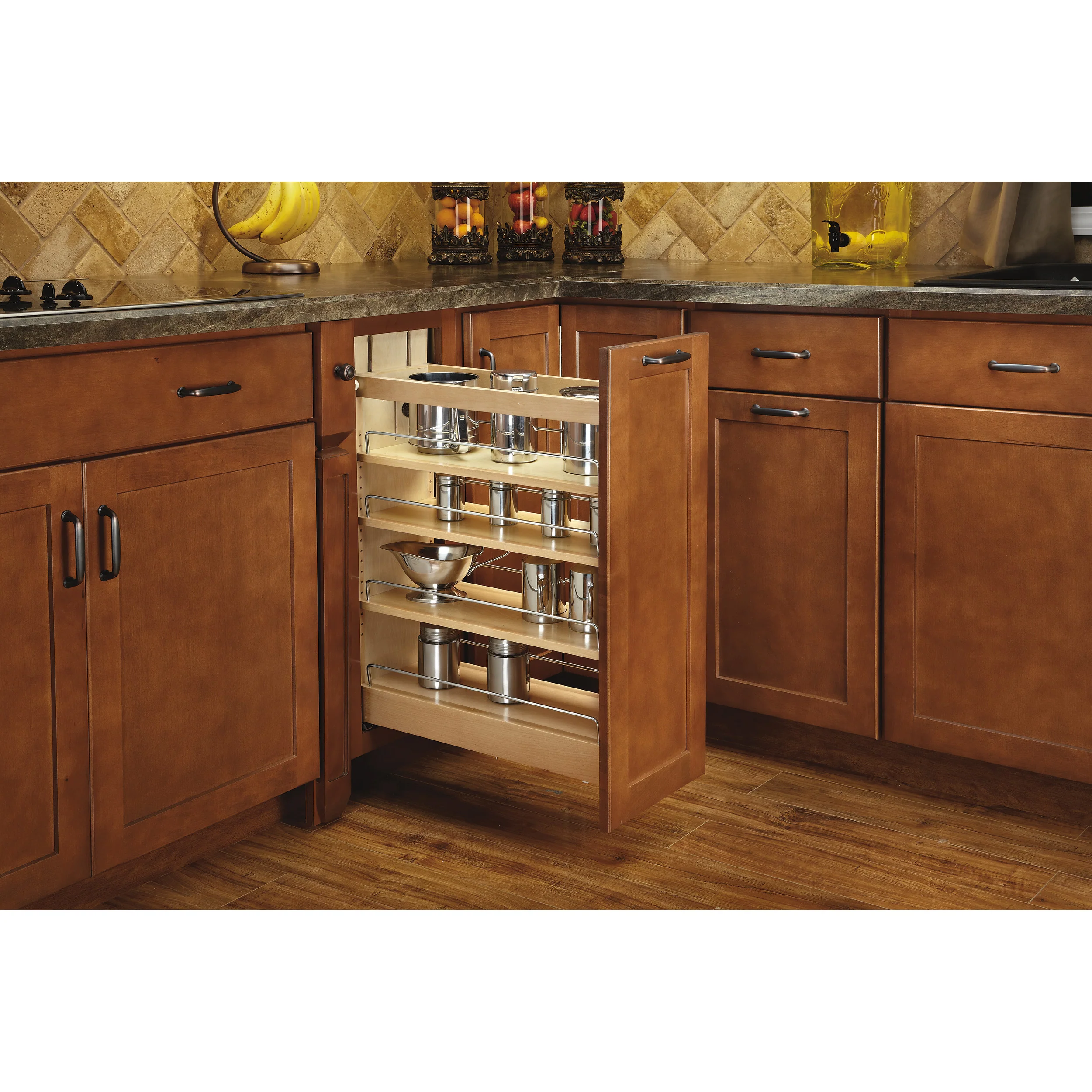 8 in Base Cabinet Organizer Soft-Close Natural  8 in (203 mm) W x 21.65 in (550 mm) D x 25.5 in (648 mm) H - Image 5
