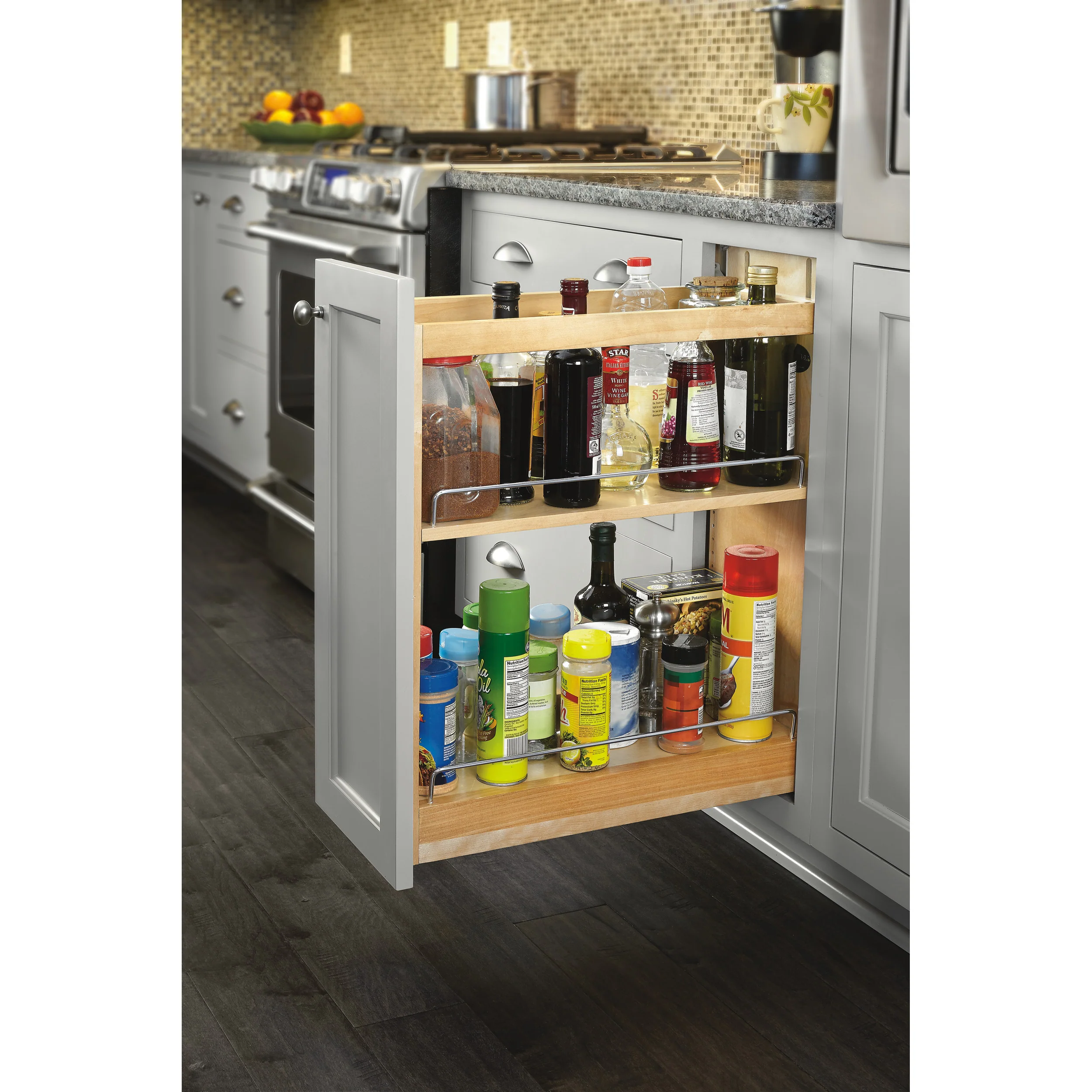 5 in Base Cabinet Organizer Soft-Close Natural  6 in (152 mm) W x 21.63 in (549 mm) D x 25.5 in (648 mm) H - Image 3
