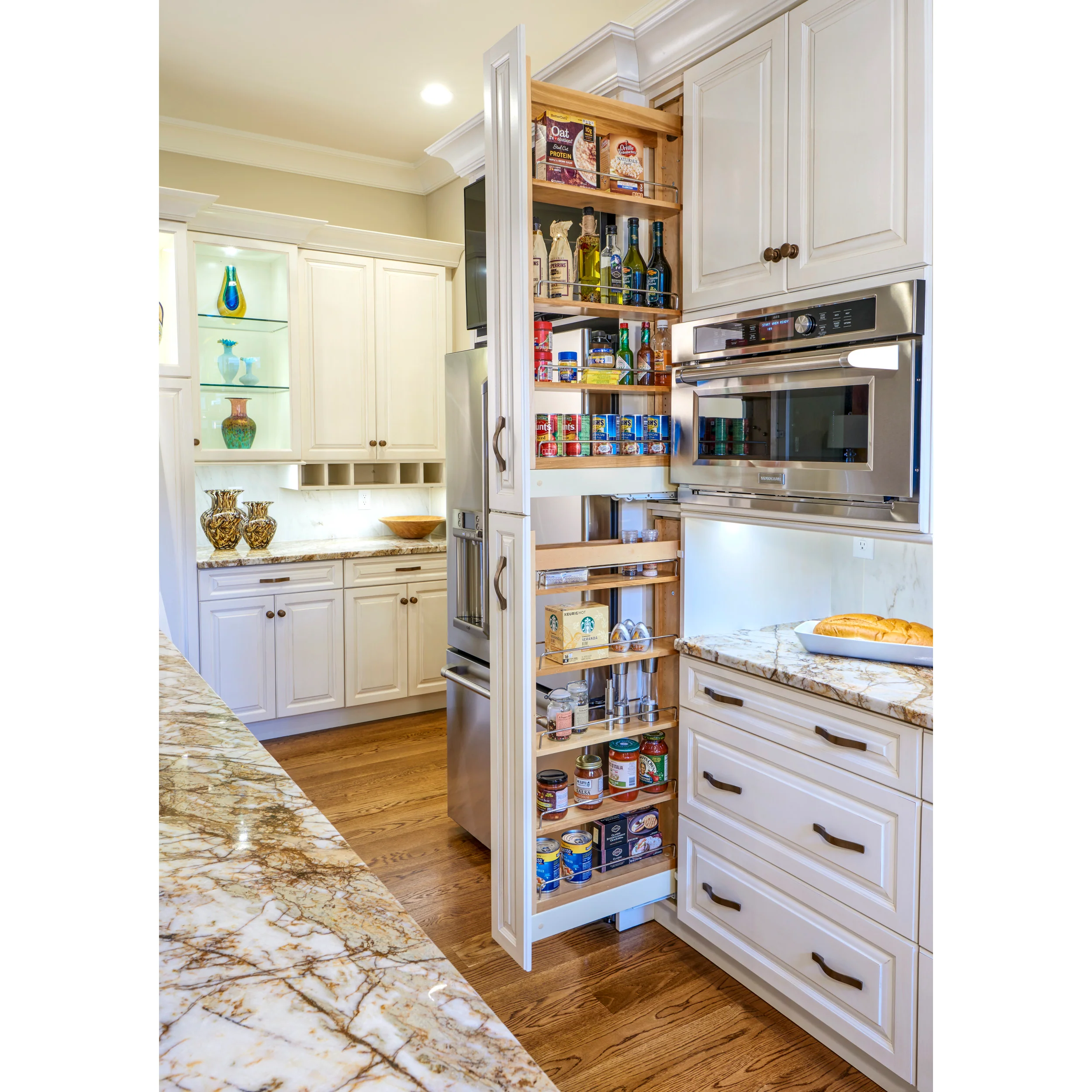 5 in W x 43 in H Wood Pantry Pullout Soft Close Natural  5 in (127 mm) W x 22 in (559 mm) D x 43.25 in (1099 mm) H - Image 2