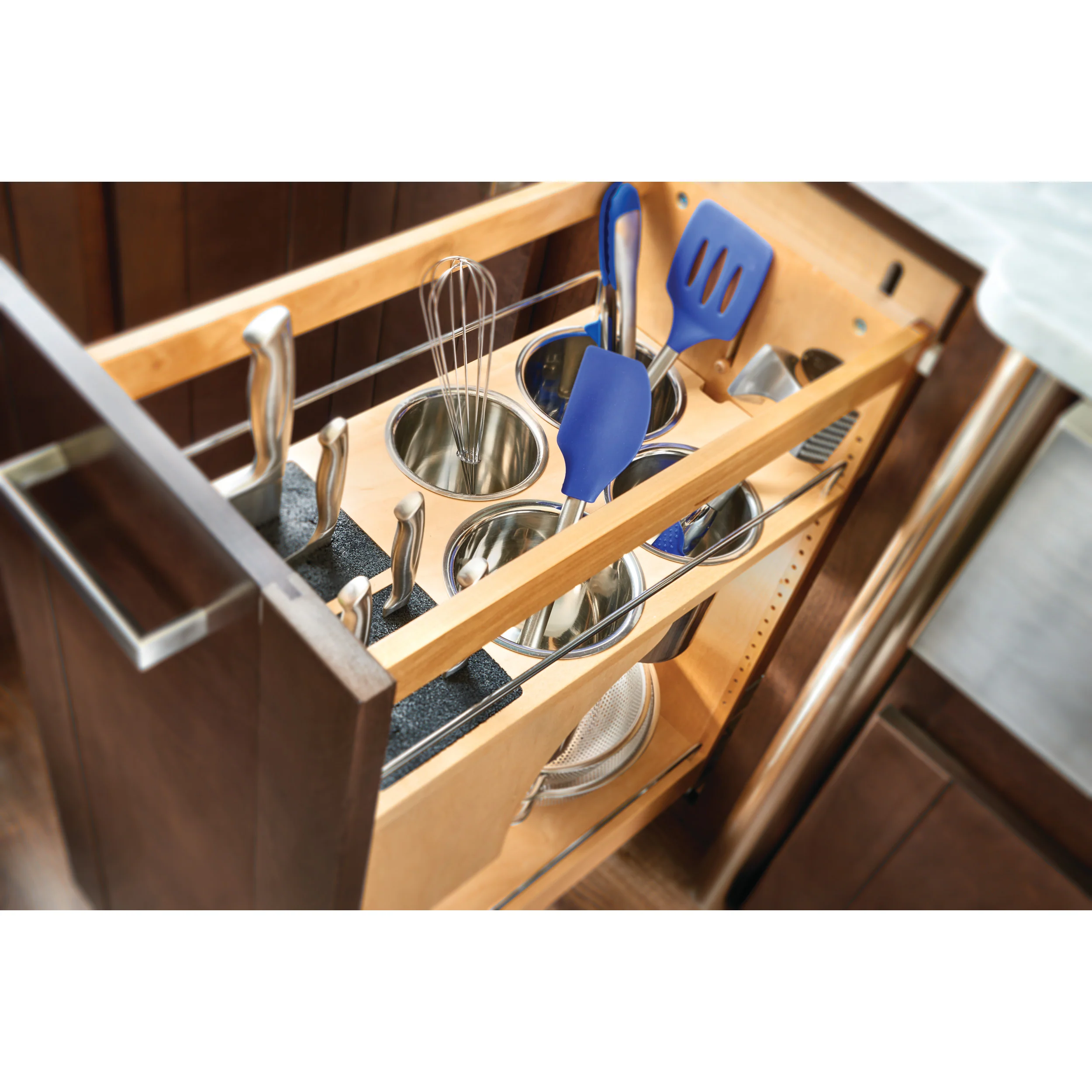 11 in Base Cabinet Organizer w/ Knife Block w/Soft-Close Natural  11.75 in (298 mm) W x 21.63 in (549 mm) D x 25.5 in (648 mm) H - Image 2
