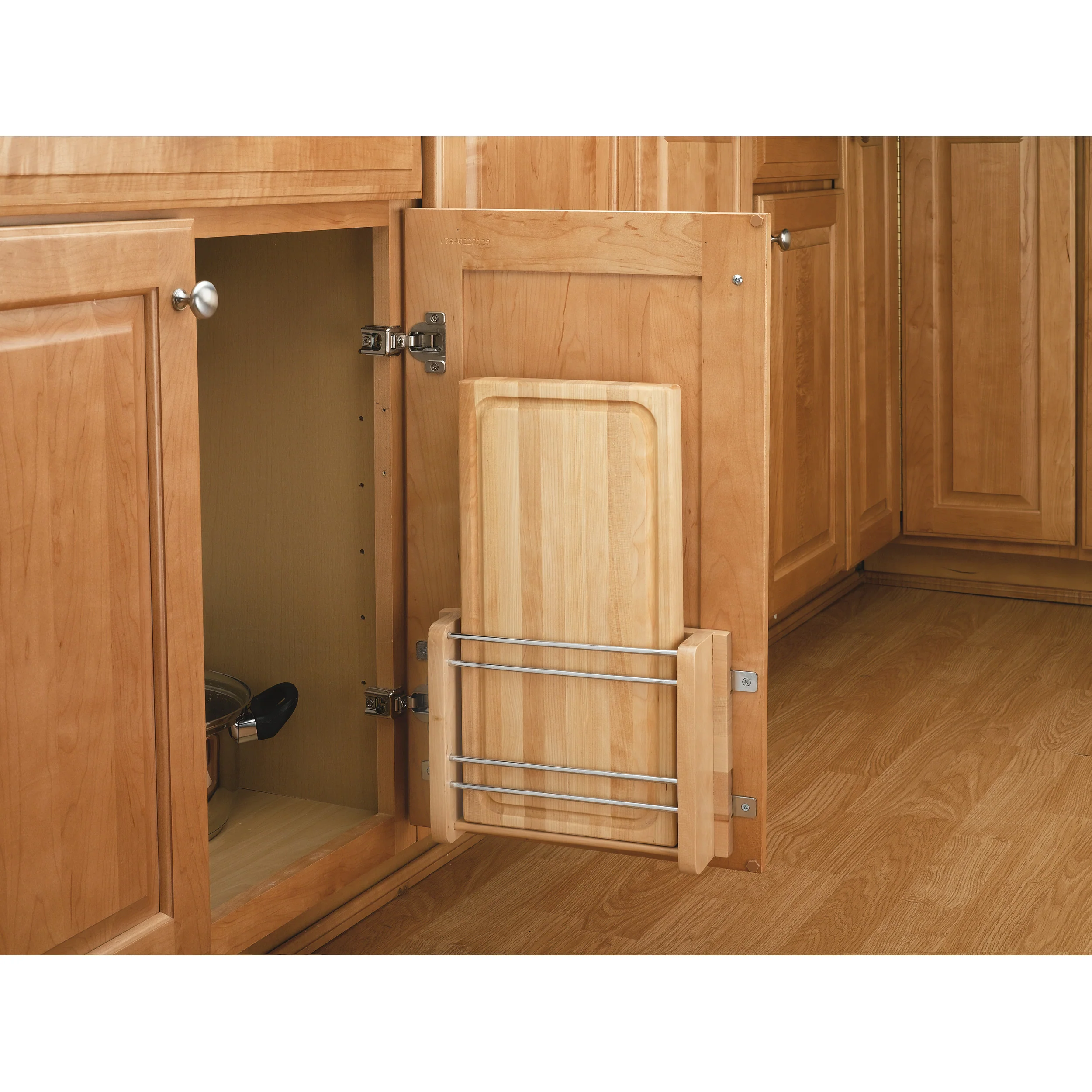Door mount Wood Cutting Board Natural  10.5 in (267 mm) W x 2.88 in (73 mm) D x 16.88 in (429 mm) H - Image 3