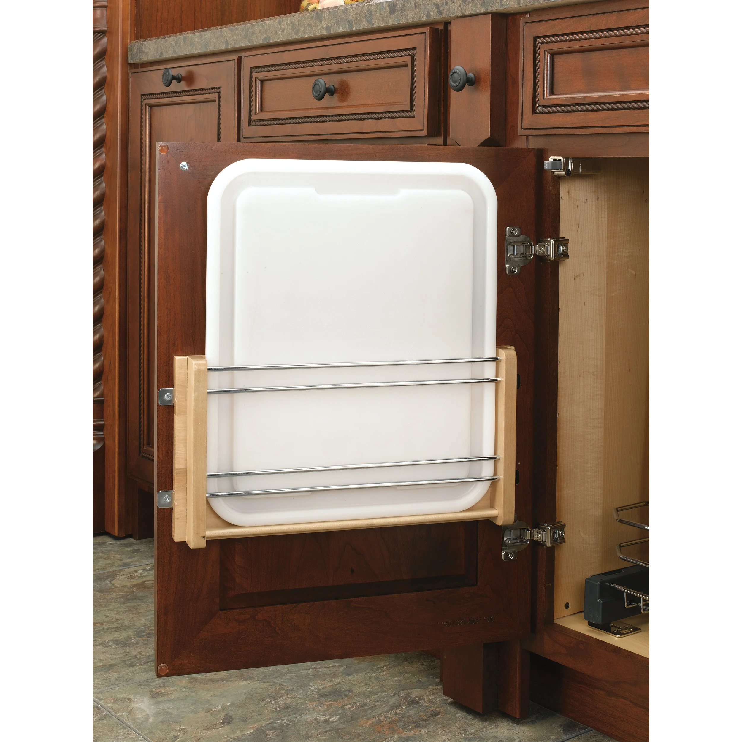 Door mount Polymer Cutting Board Natural  14.75 in (375 mm) W x 2 in (51 mm) D x 16.44 in (418 mm) H - Image 4