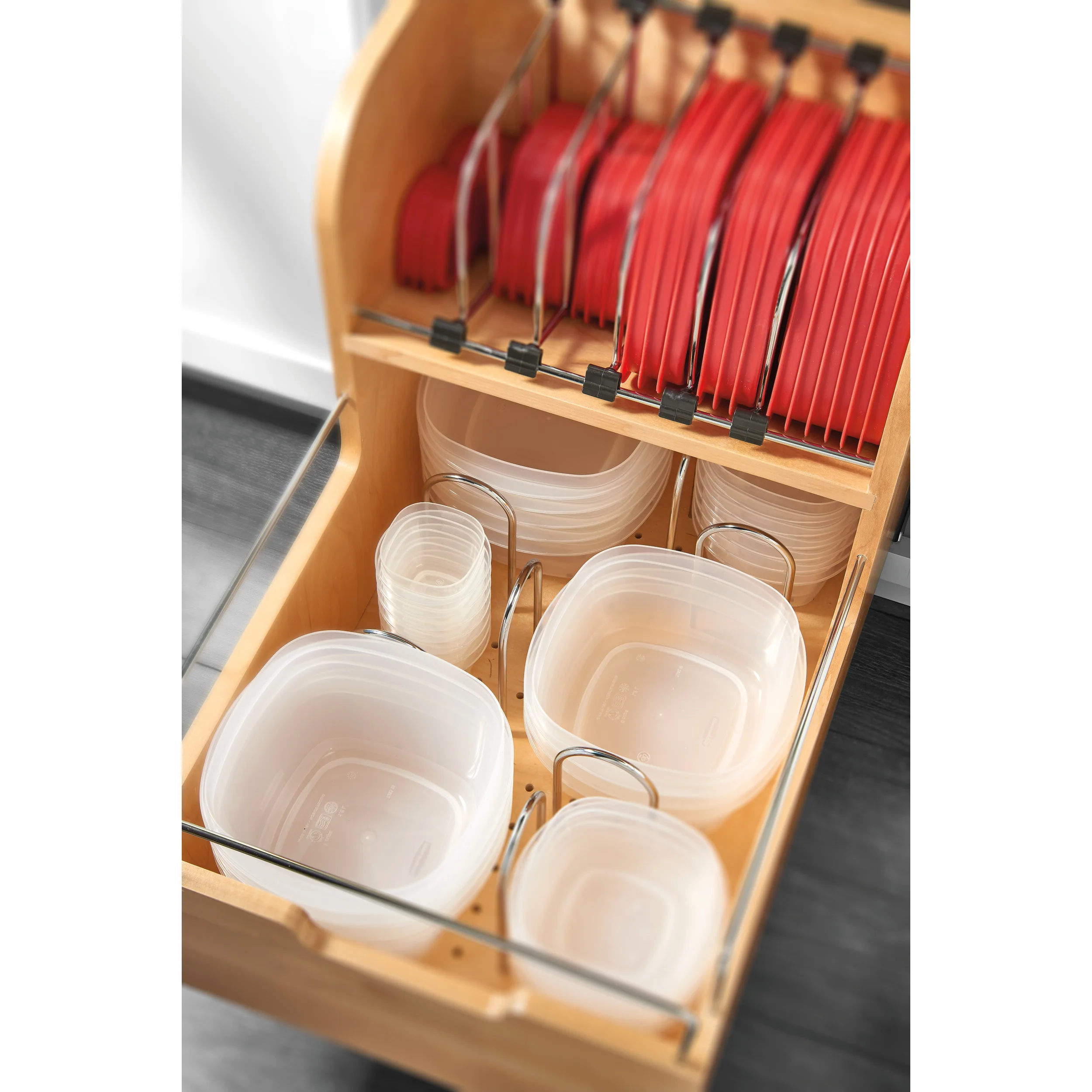 Food Storage Container Organizer Soft Close Natural 14.5 in (368 mm) W x 21.25 in (540 mm) D x 18.88 in (480 mm) H - Image 2