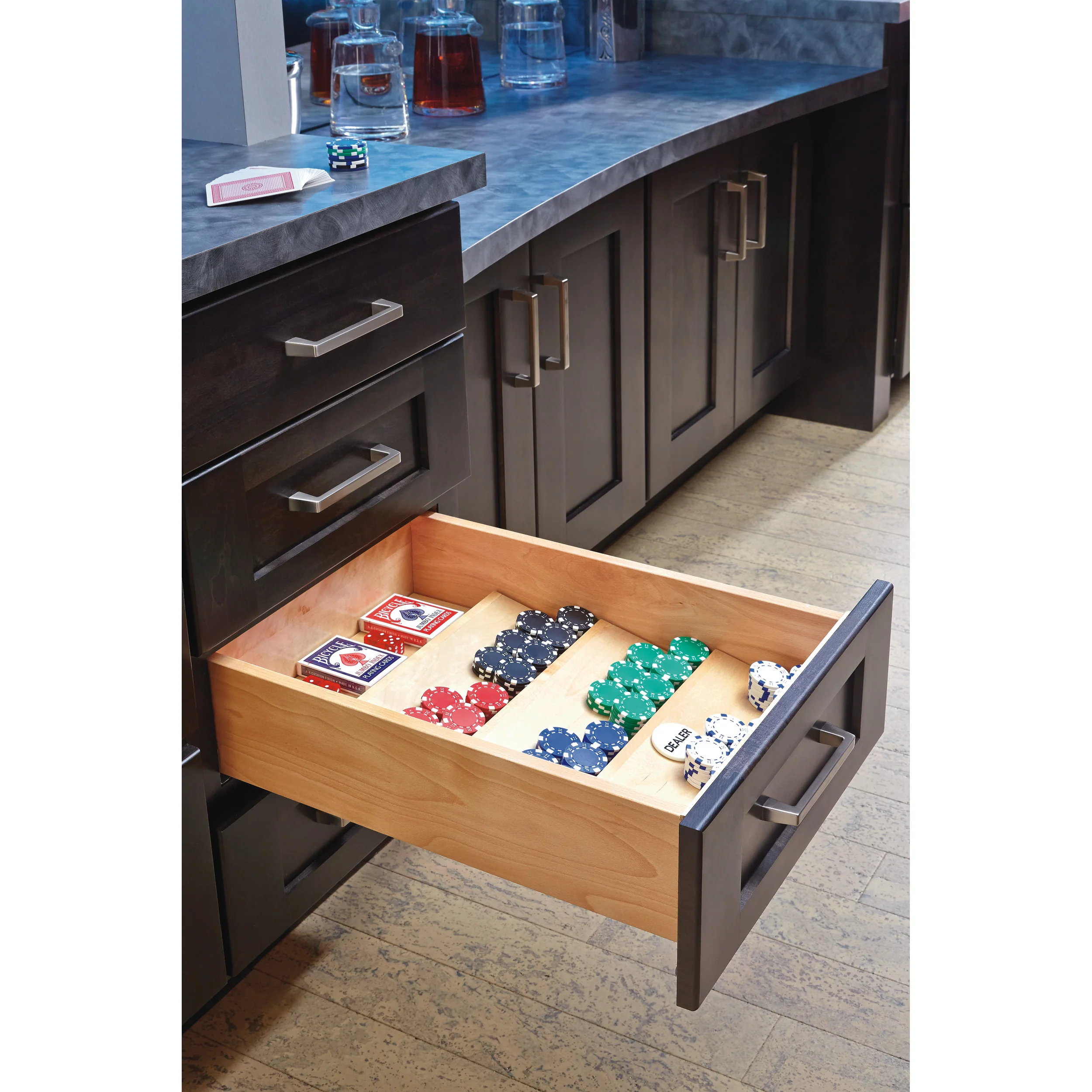 16 in Wood Spice Drawer Insert Natural  16 in (406 mm) W x 19.75 in (502 mm) D x 1.55 in (39 mm) H - Image 4