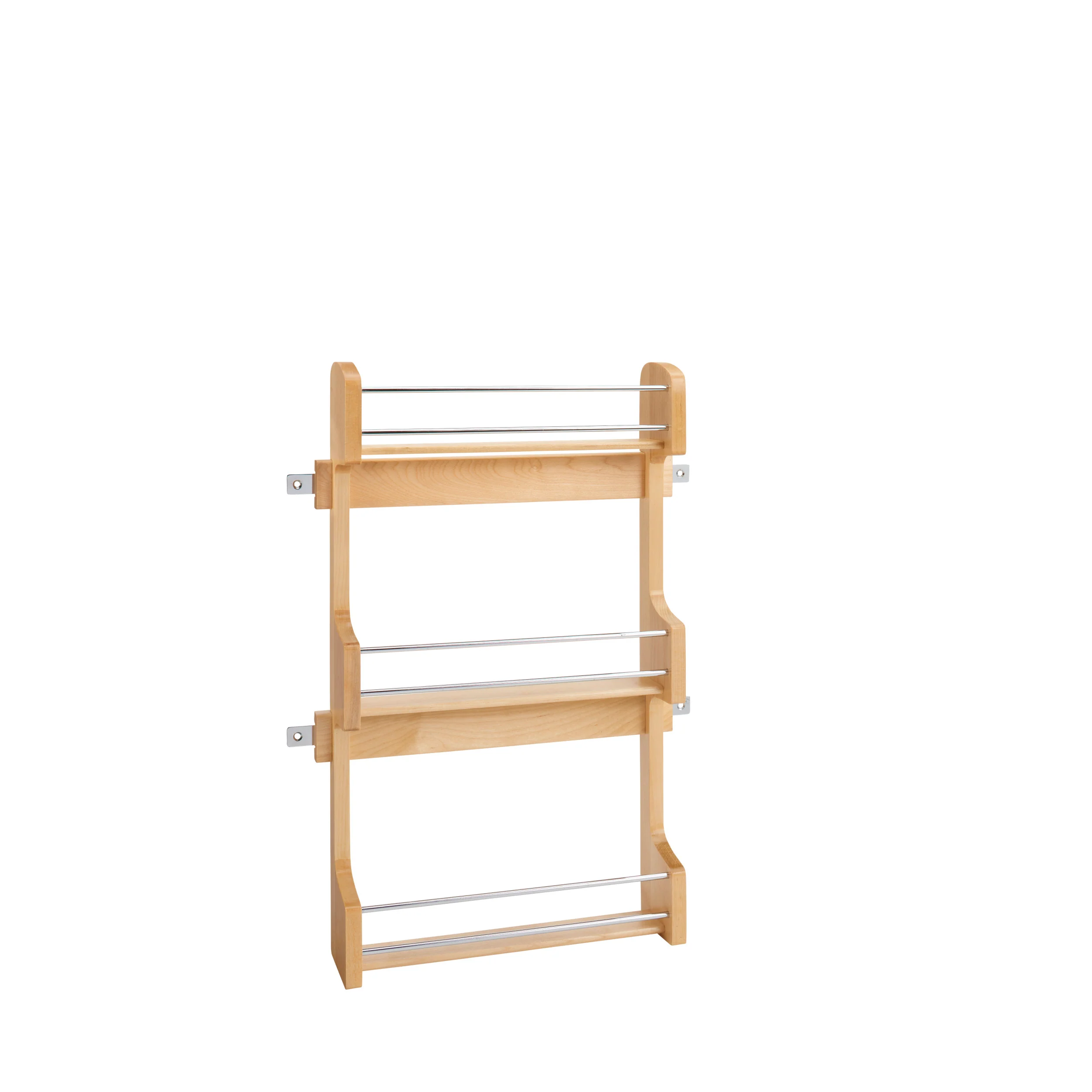 18 in Cabinet Door mount Wood 3-Shelf Spice Rack Natural 13.5 in (343 mm) W x 3.13 in (80 mm) D x 21.25 in (540 mm) H