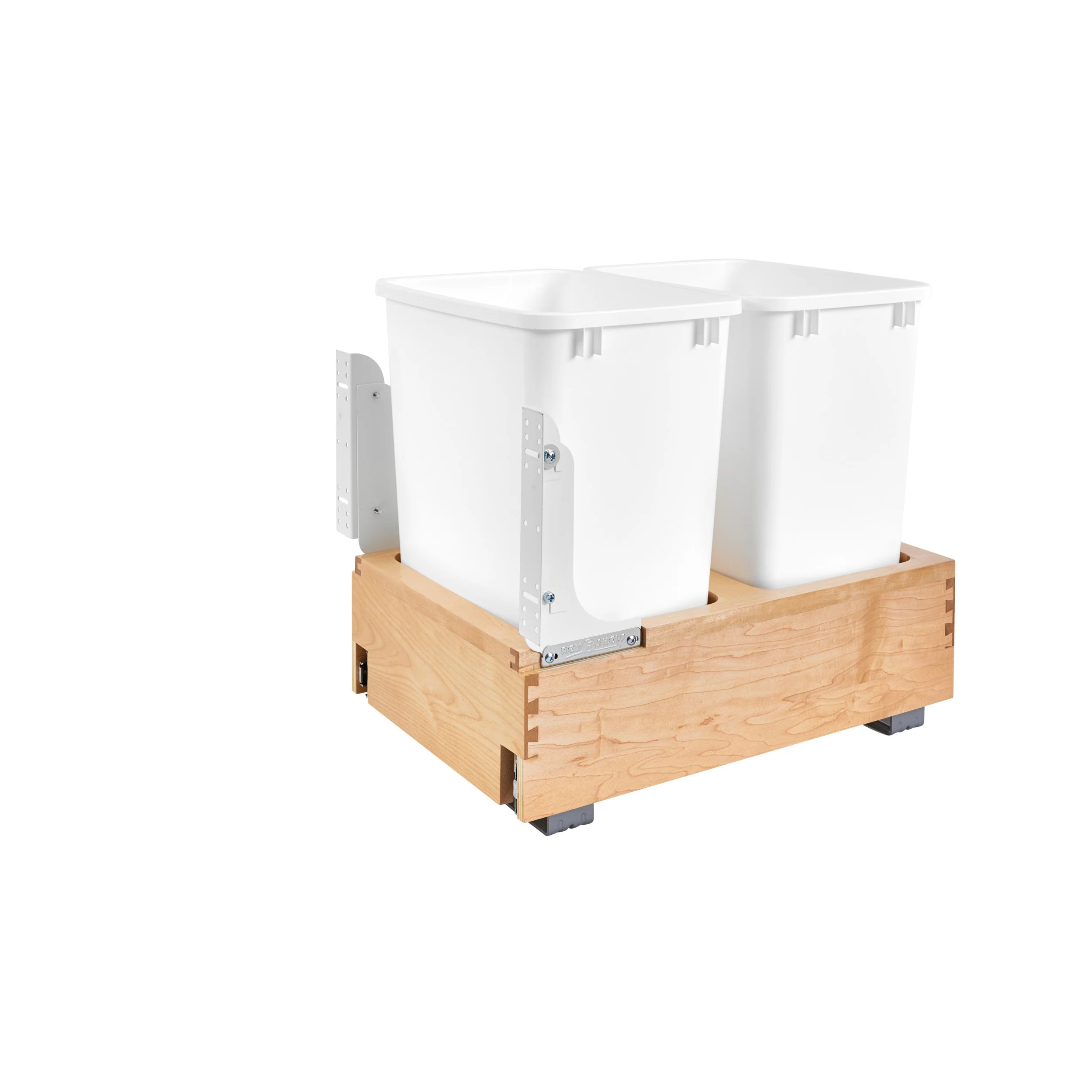 Double 35 Qrt Pull-Out Waste Container Natural  14.25 in (362 mm) W x 21.75 in (552 mm) D x 19.25 in (489 mm) H - Image 3