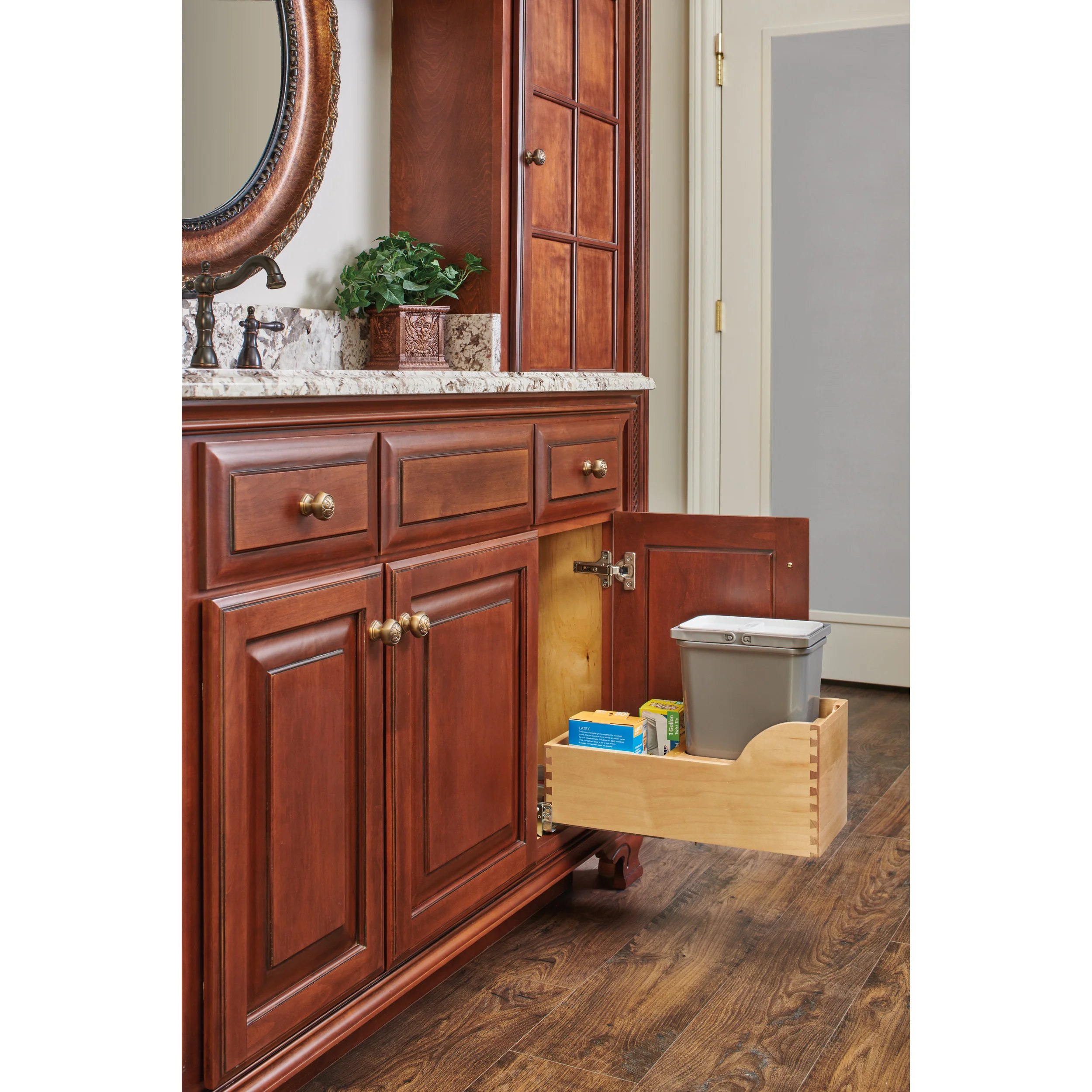 Vanity Depth 8L Pull-Out Waste Container Natural  8.63 in (219 mm) W x 18.56 in (471 mm) D x 13.94 in (354 mm) H - Image 3