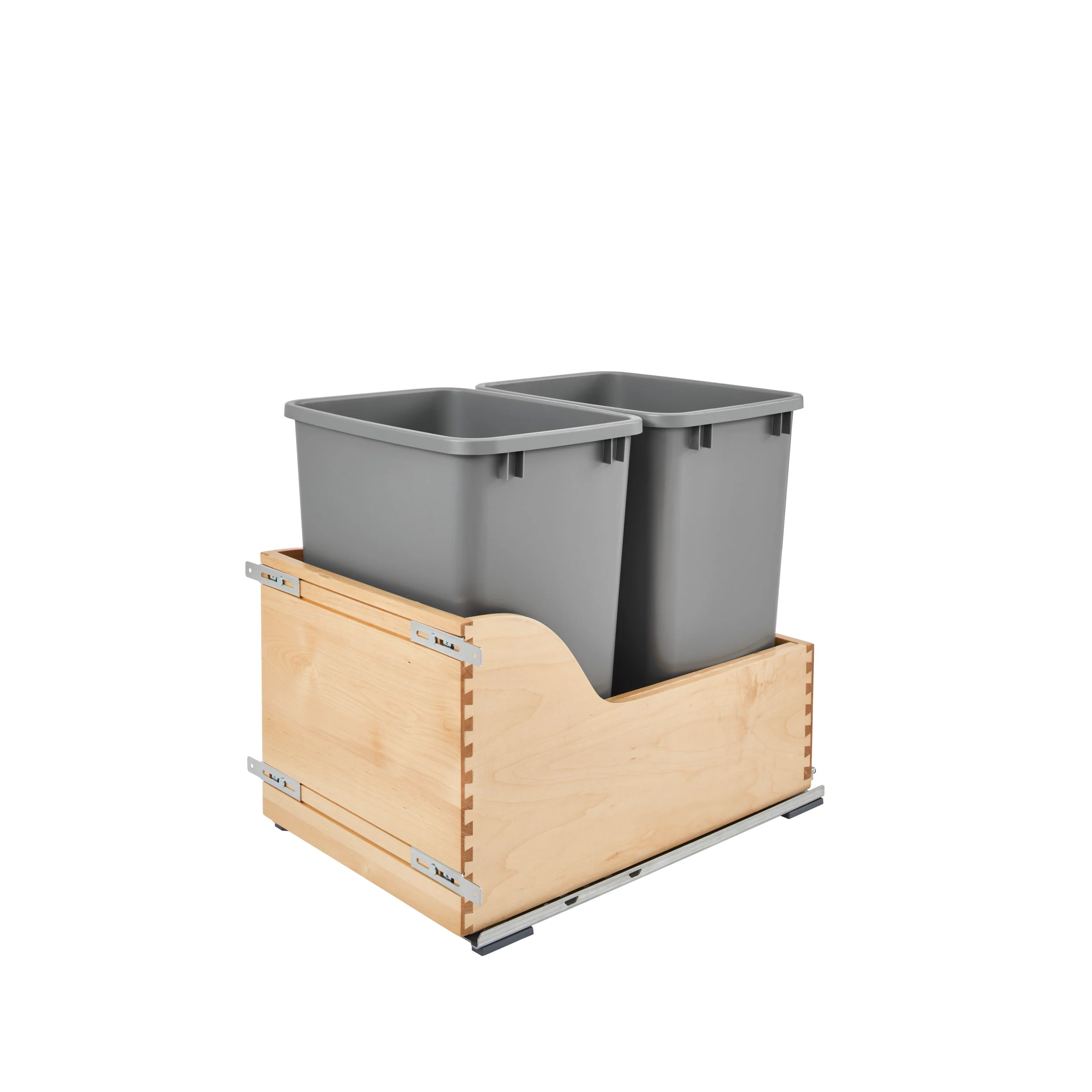 Double 35 Qrt Pull-Out Waste Container Natural 15 in (381 mm) W x 21.75 in (552 mm) D x 20.38 in (518 mm) H - Image 6