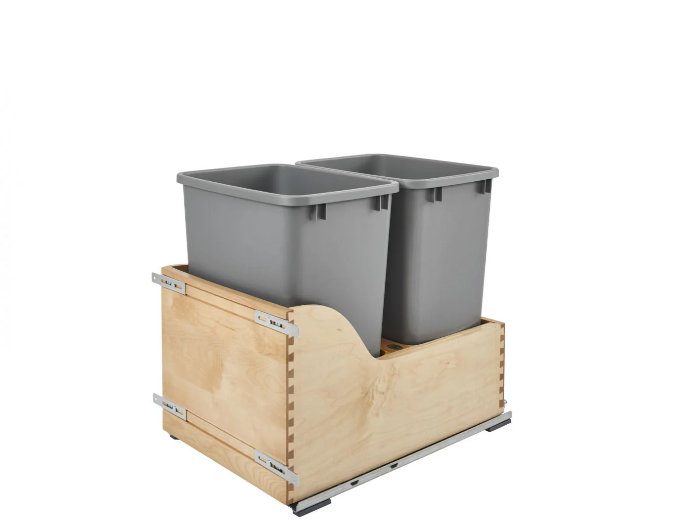 Double 50 Qrt Bottom mount Waste Container Natural  18 in (457 mm) W x 21.75 in (552 mm) D x 24.25 in (616 mm) H - Image 11