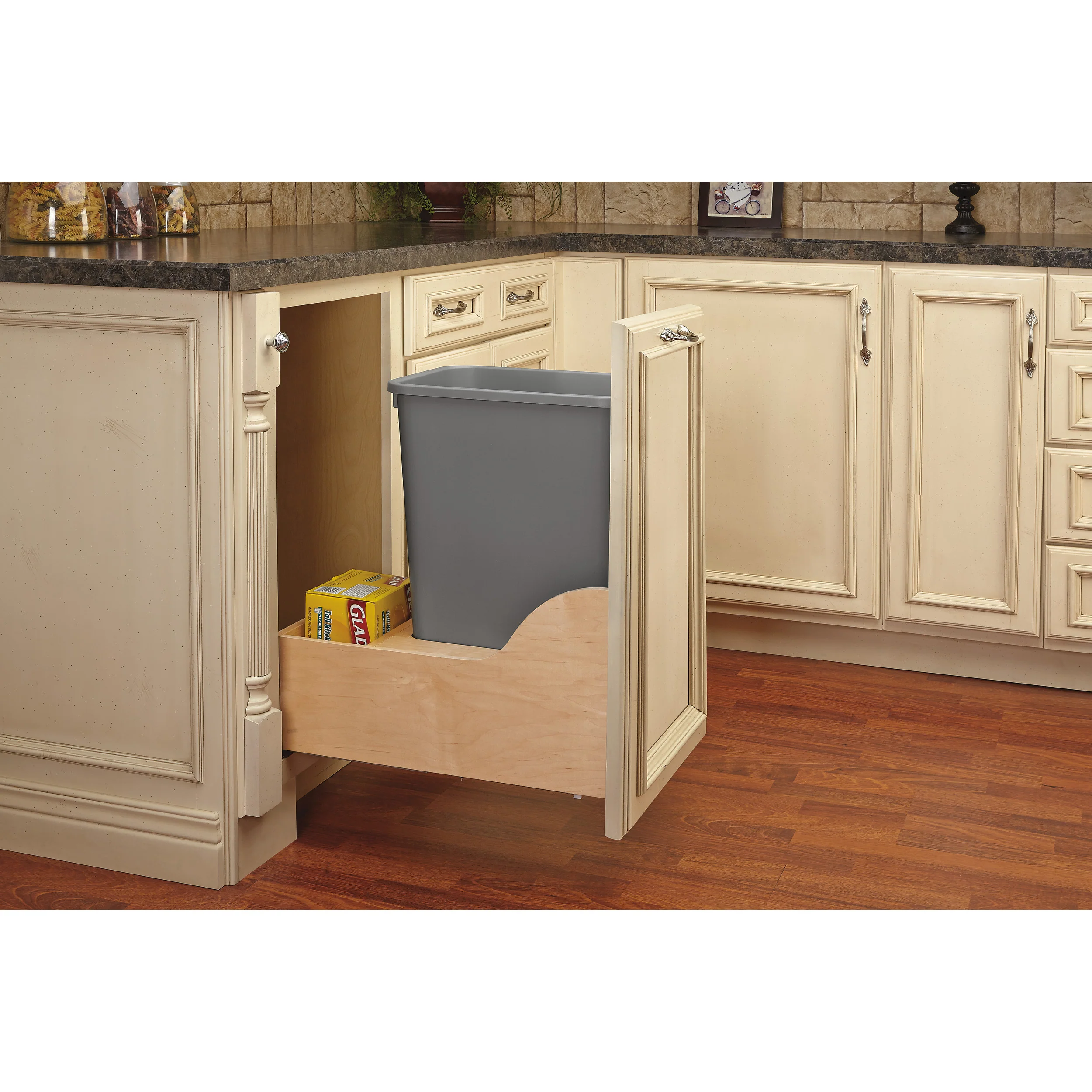 Servo 50 Qrt Pull-Out Waste Container Natural 12 in (305 mm) W x 22.5 in (572 mm) D x 23.38 in (594 mm) H - Image 2