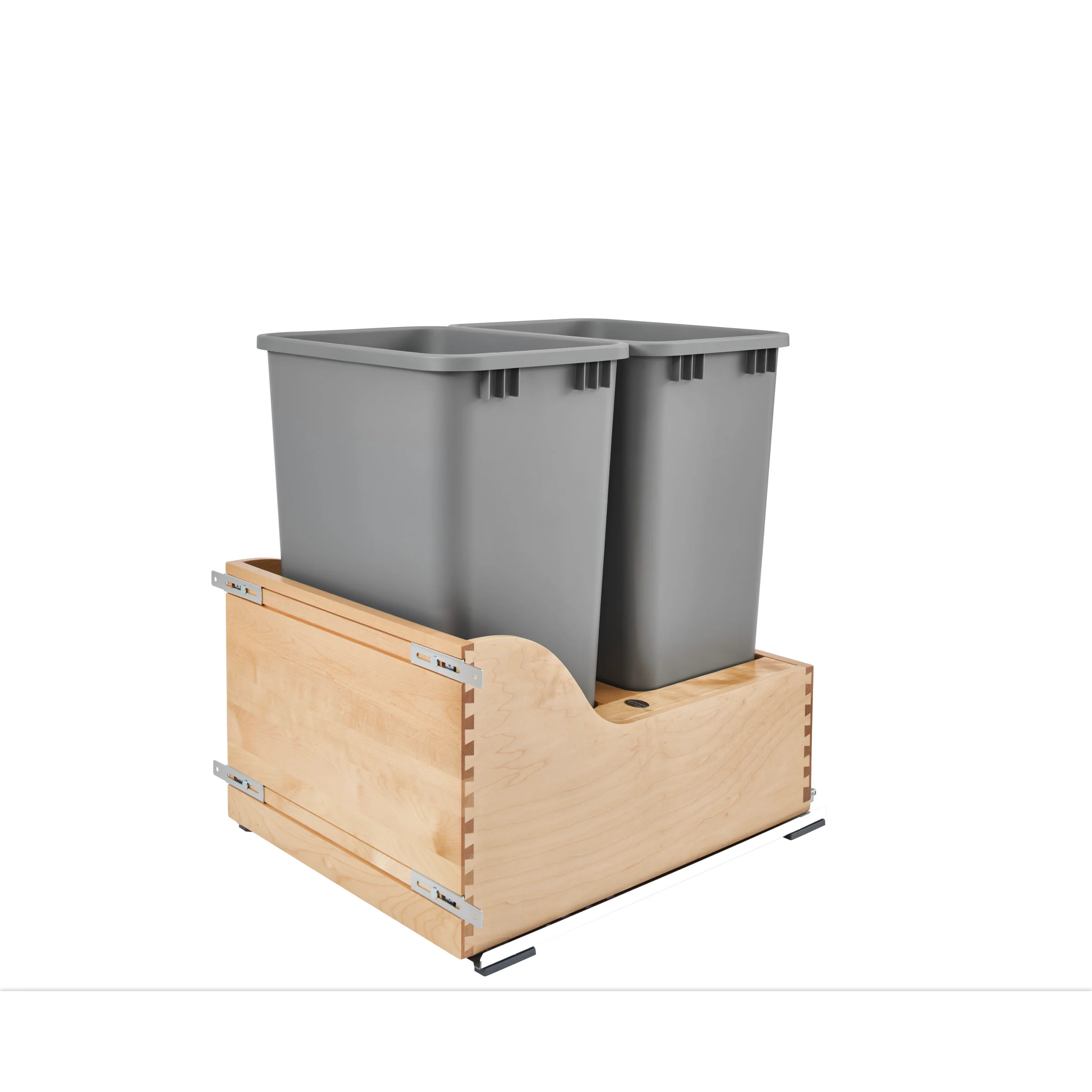 Servo Double 50 Qrt Pull-Out Waste Container Natural  18 in (457 mm) W x 22.5 in (572 mm) D x 24.25 in (616 mm) H - Image 8