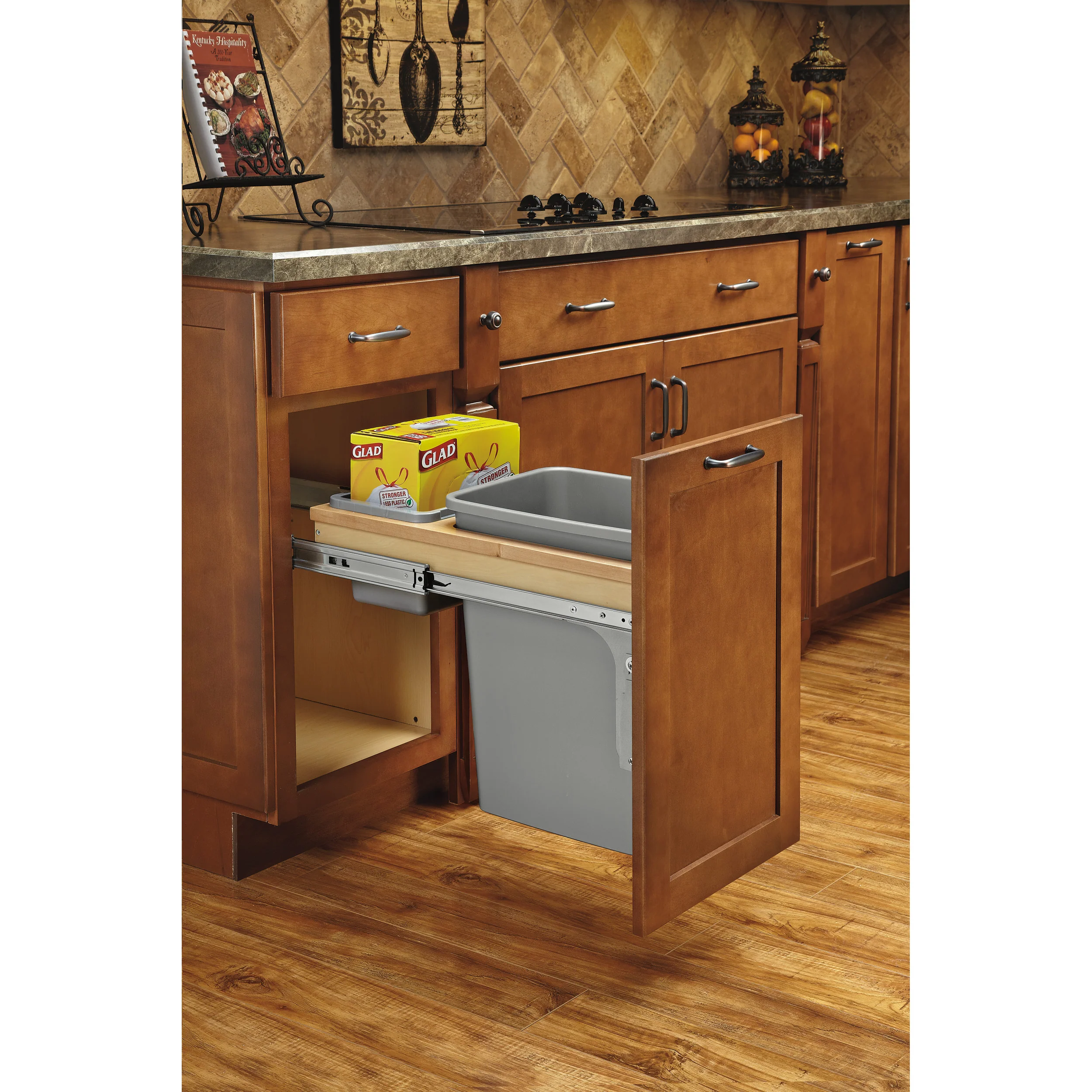 35 Qrt Top mount Waste Container w/Soft-Close (1-1/2" faceframe) Natural  12 in (305 mm) W x 22.75 in (578 mm) D x 17.88 in (454 mm) H - Image 2