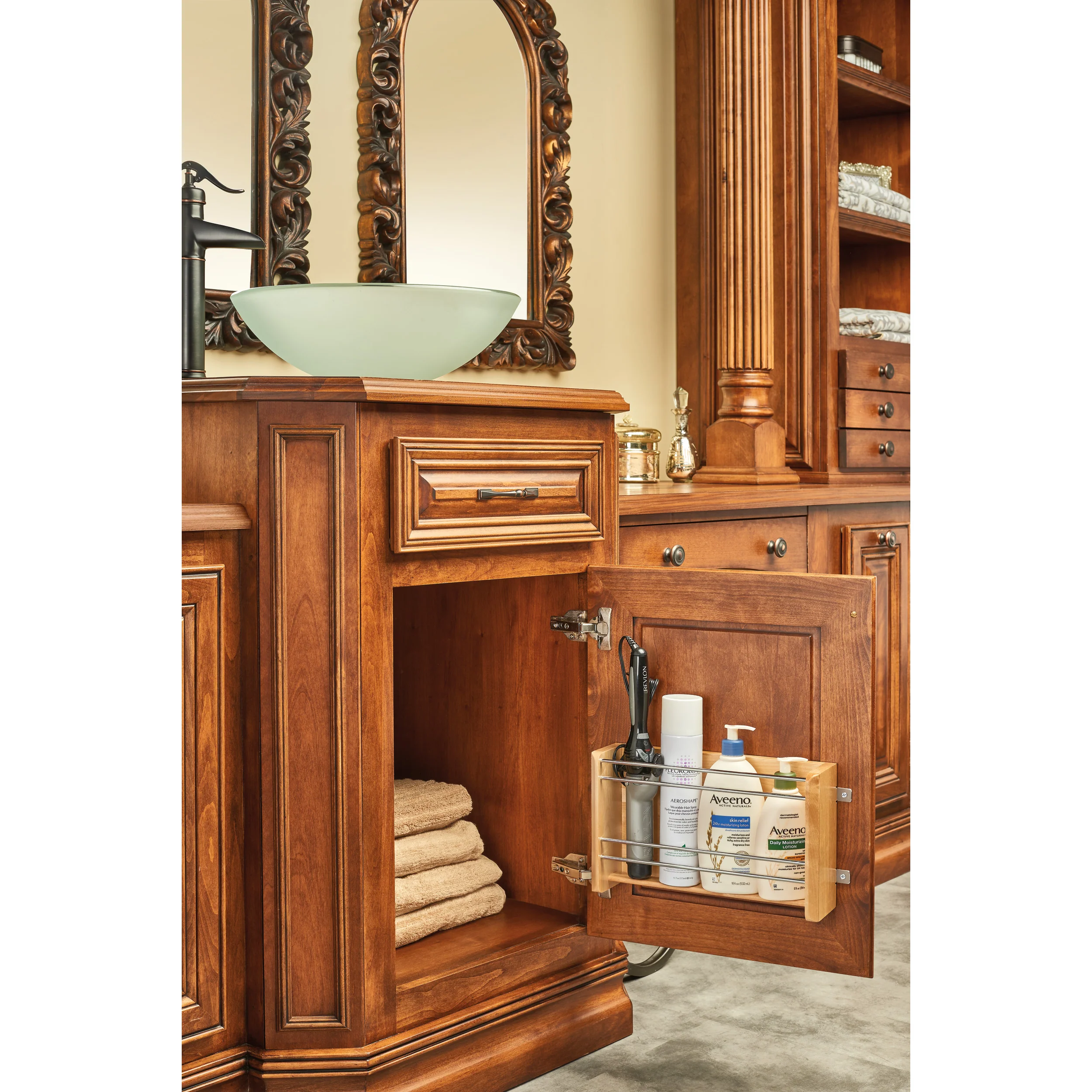 18 in Medium Door mount Foil Rack Natural  13.13 in (334 mm) W x 4 in (102 mm) D x 8 in (203 mm) H - Image 5