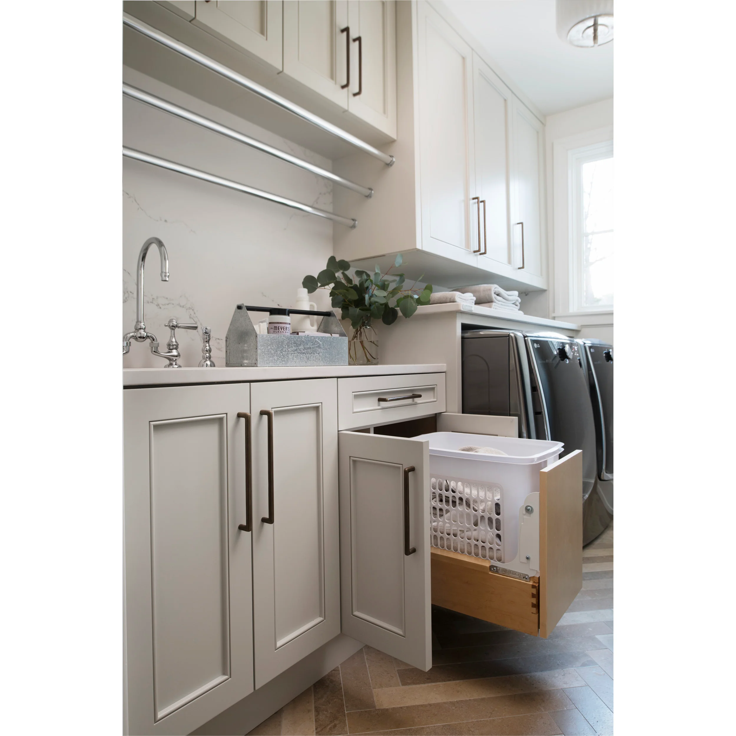 Bottom Mount Pull-Out Hamper with Rev-A-