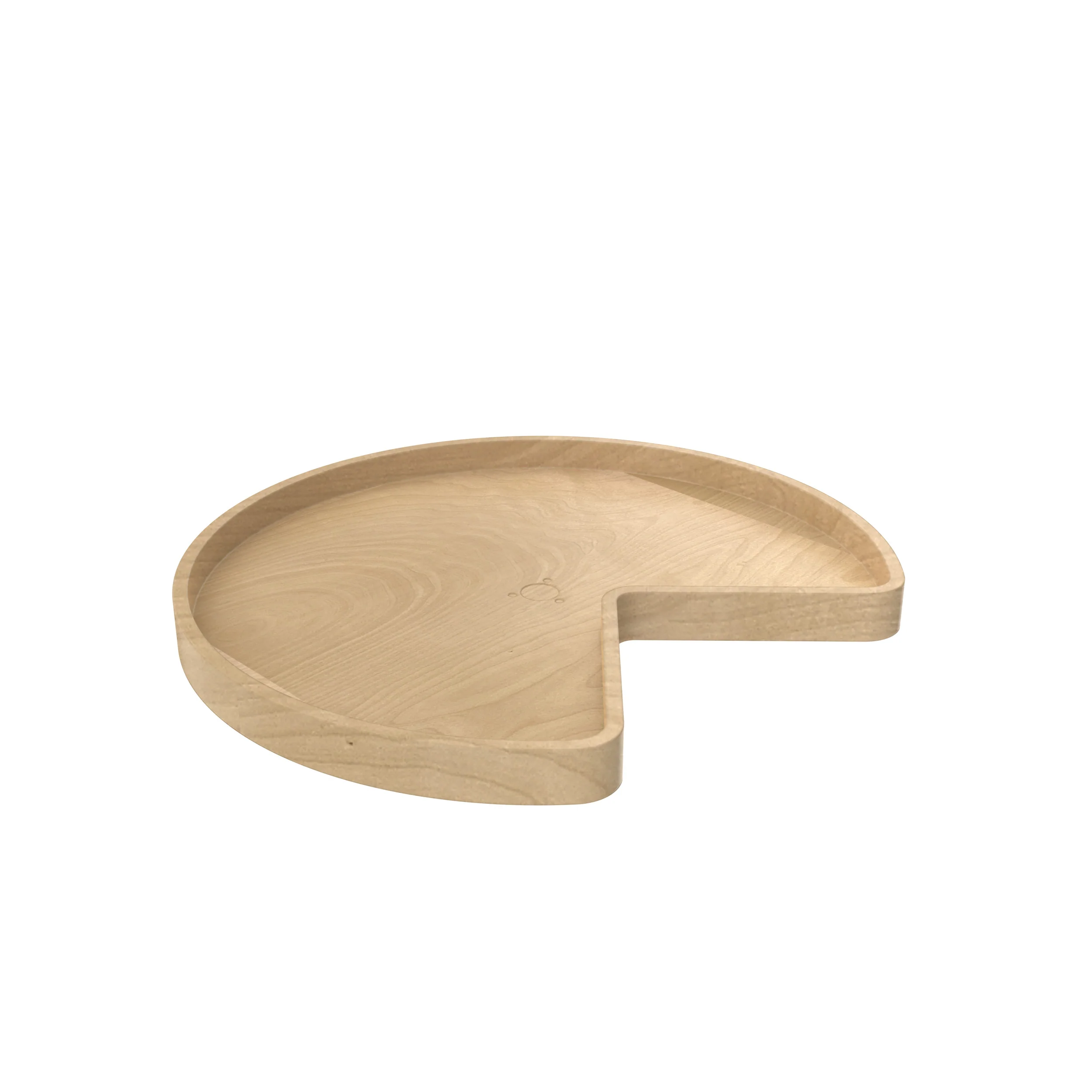 28 in Wood Kidney Lazy Susan Shelf Only Natural  28 in (711 mm) W x 28 in (711 mm) D x 1.63 in (41 mm) H - Image 2
