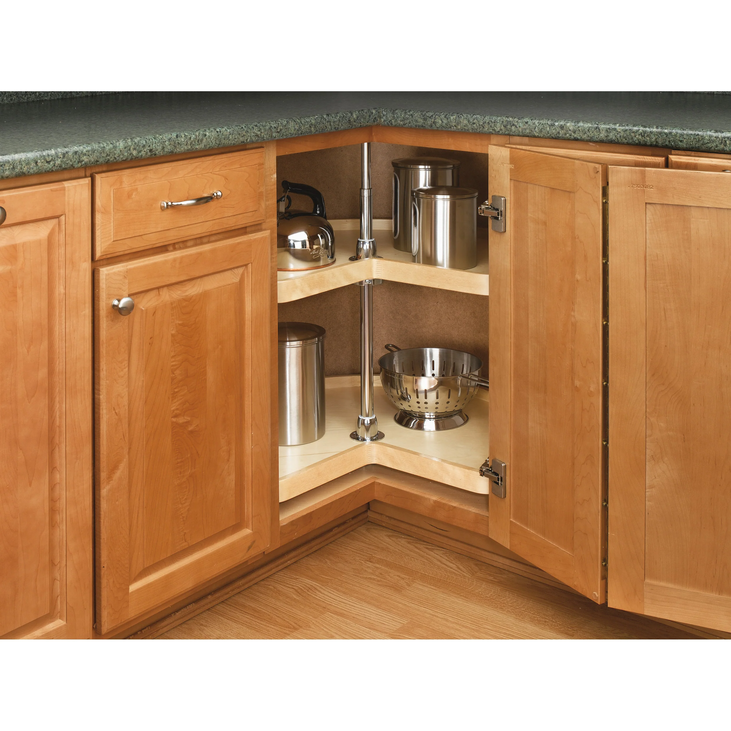 24 in Wood Kidney Lazy Susans 2-Shelf Natural  24 in (610 mm) W x 24 in (610 mm) D x 26 in (660 mm) H - Image 5
