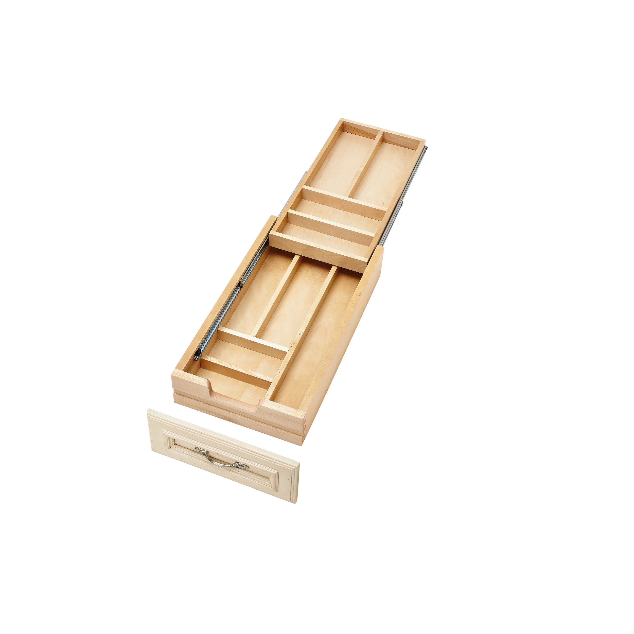 12 in Tiered Cutlery Drawer system Soft Close Natural  12 in (305 mm) W x 21.5 in (546 mm) D x 4.31 in (109 mm) H - Image 4