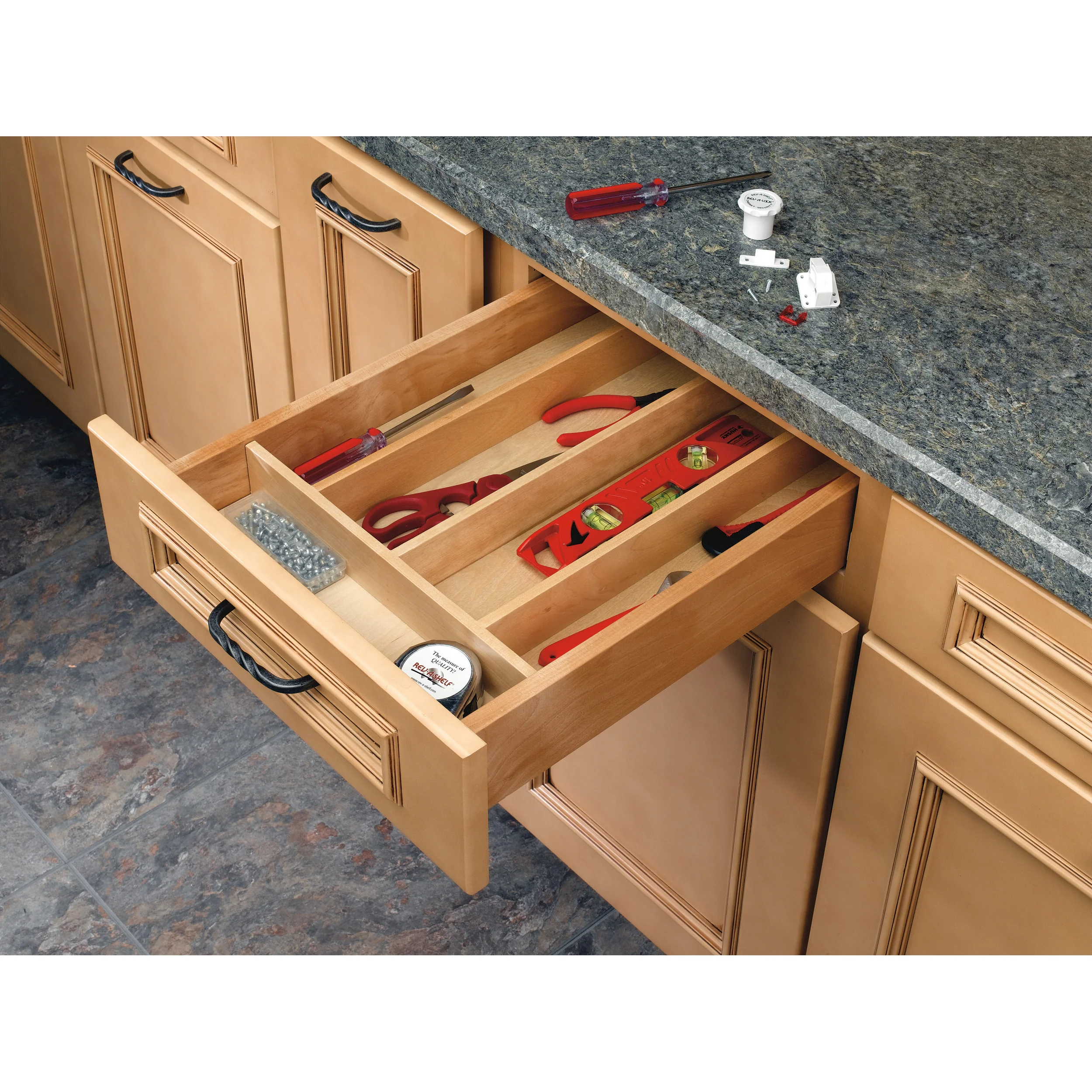 18.5 in Shallow Wood Utility Tray Insert Natural  18.5 in (470 mm) W x 22 in (559 mm) D x 2.38 in (60 mm) H - Image 8