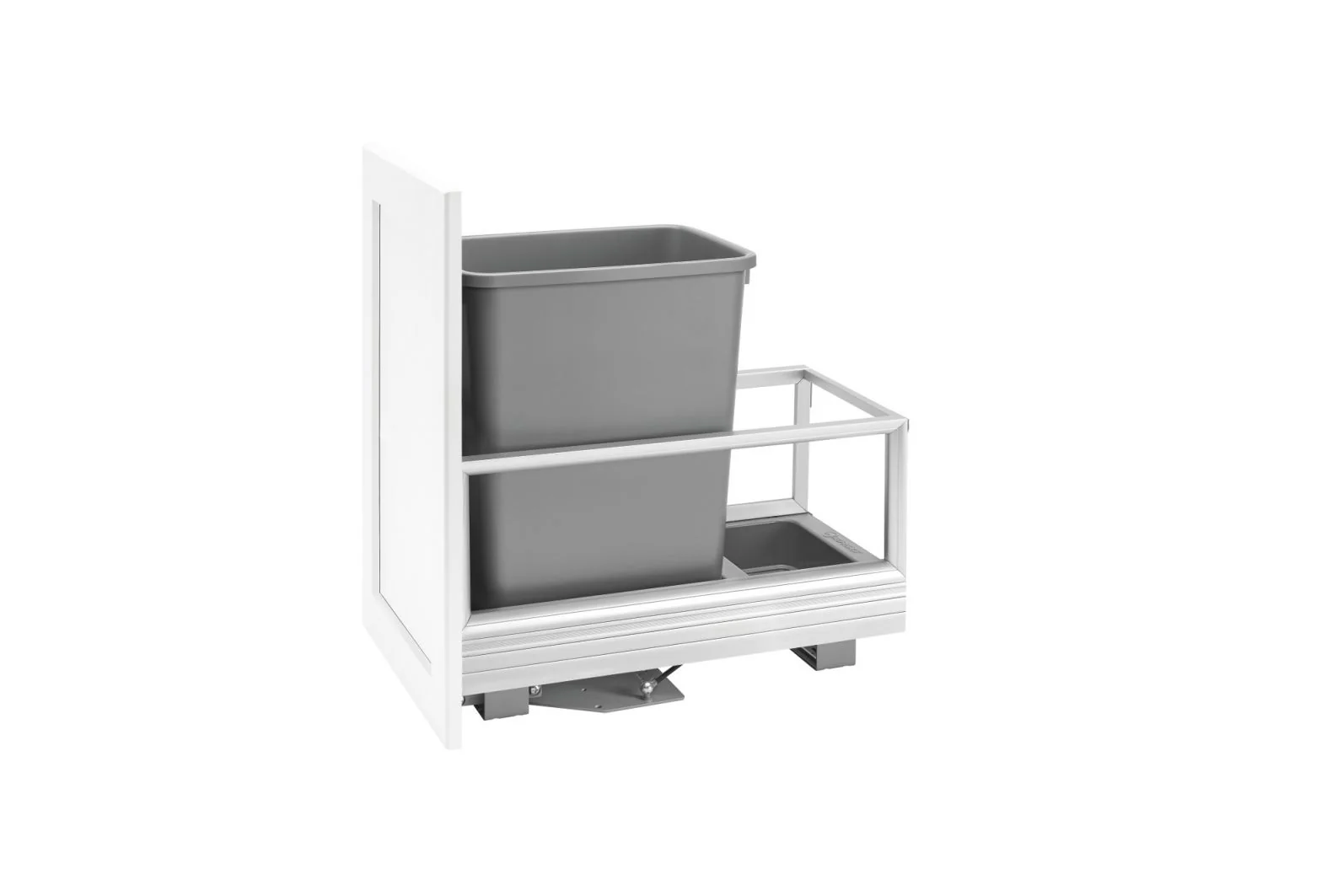 35 Qrt Pull-Out Waste Container w/Rev-A-Motion Silver  12.15 in (309 mm) W x 22 in (559 mm) D x 19.5 in (495 mm) H - Image 8