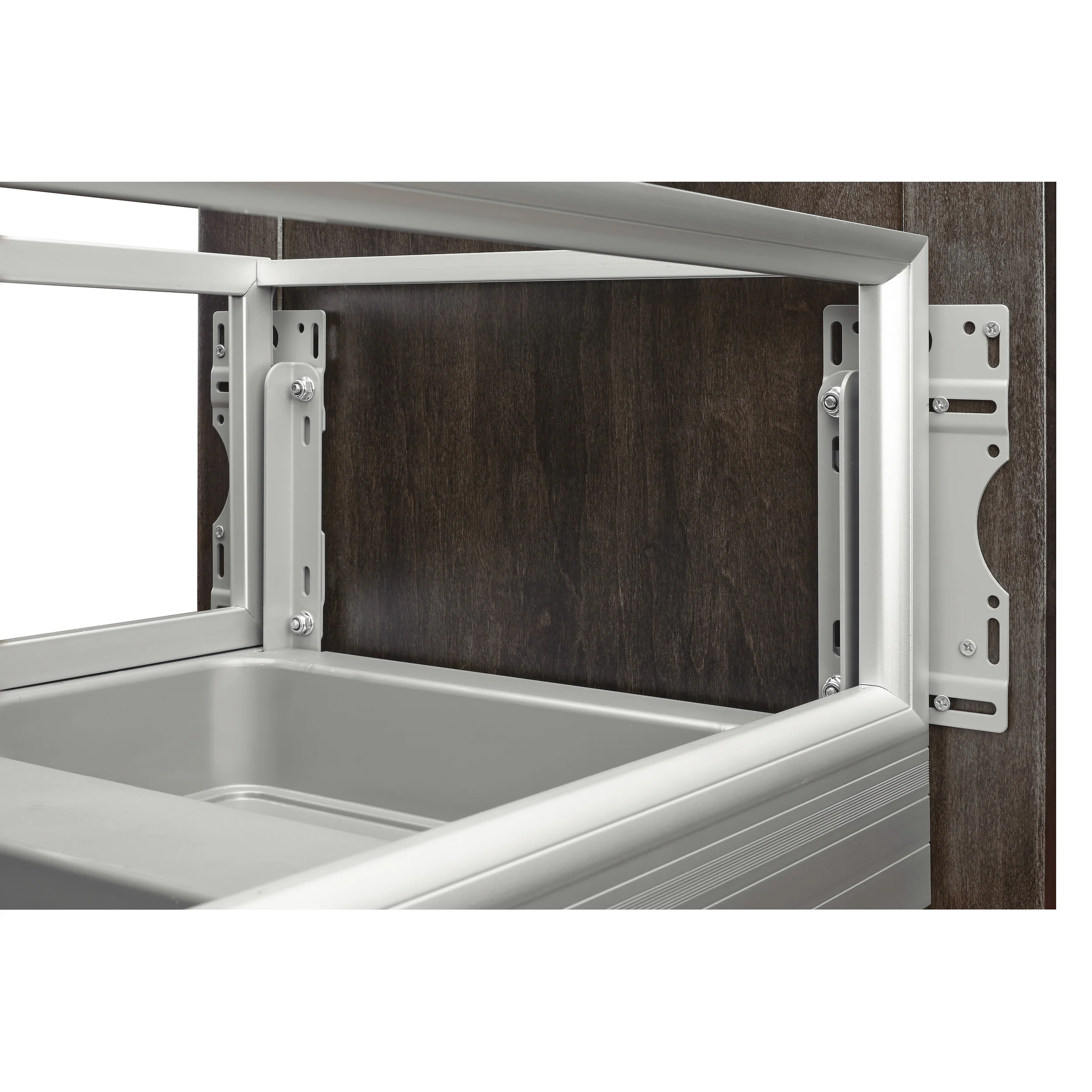 Double 50 Qrt Pull-Out Waste Container w/Rev-A-Motion White  15.63 in (397 mm) W x 22 in (559 mm) D x 23.5 in (597 mm) H - Image 4