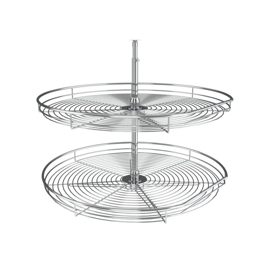 32" D-Shape Chrome Lazy Susan -Single (32" W x 20-1/4" D x 26" - 32" H)