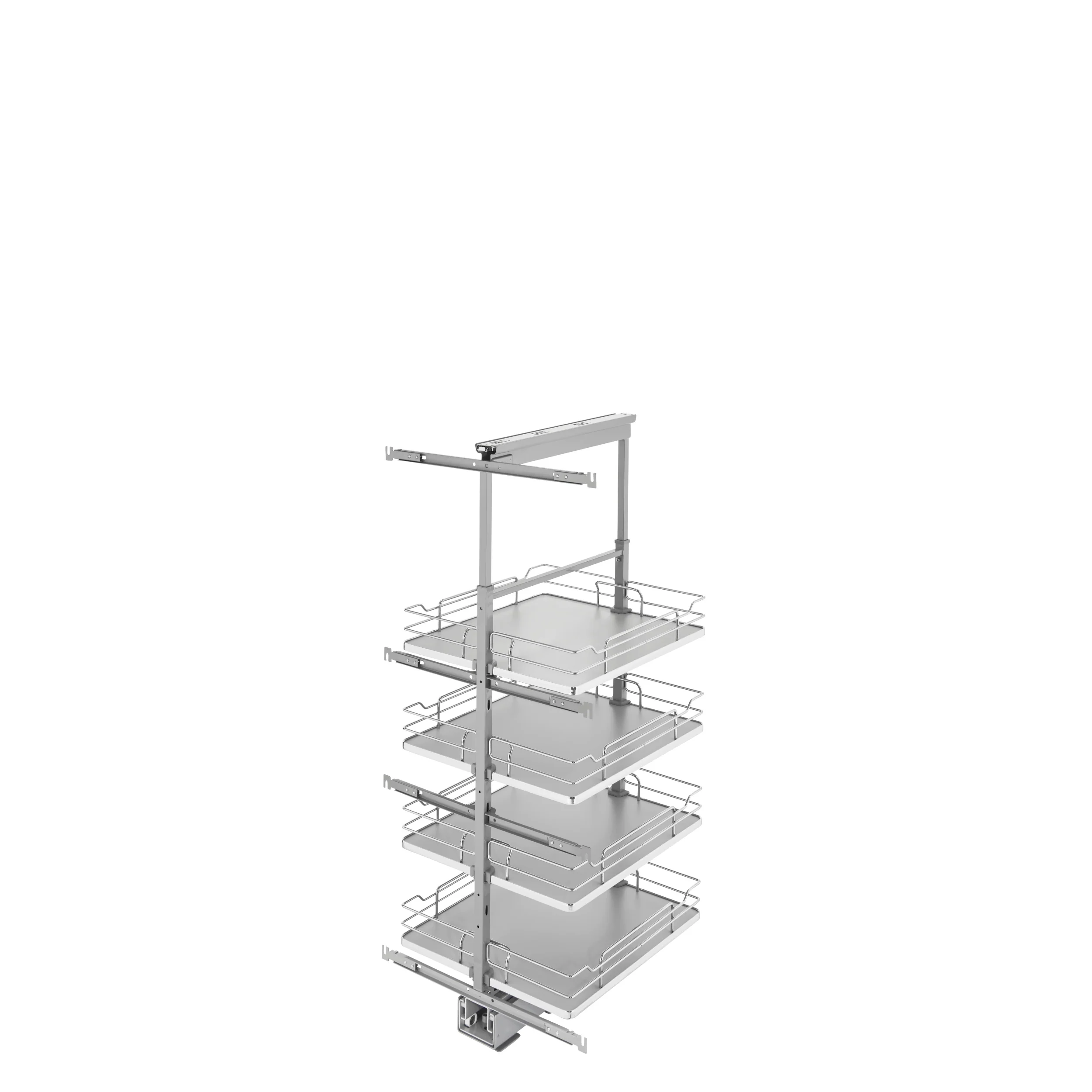 19 in Chrome Solid Bottom Pantry Pullout Soft Close Gray  19.25 in (489 mm) W x 21.69 in (551 mm) D x 43.41 in (1103 mm) H - Image 2
