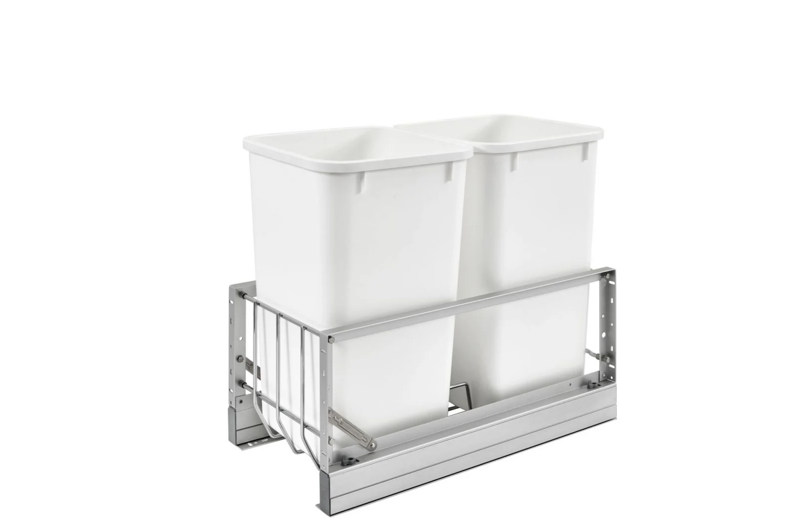 Double 27 Qrt Pull-Out Waste Containers White  11.69 in (297 mm) W x 22.25 in (565 mm) D x 18.94 in (481 mm) H - Image 5