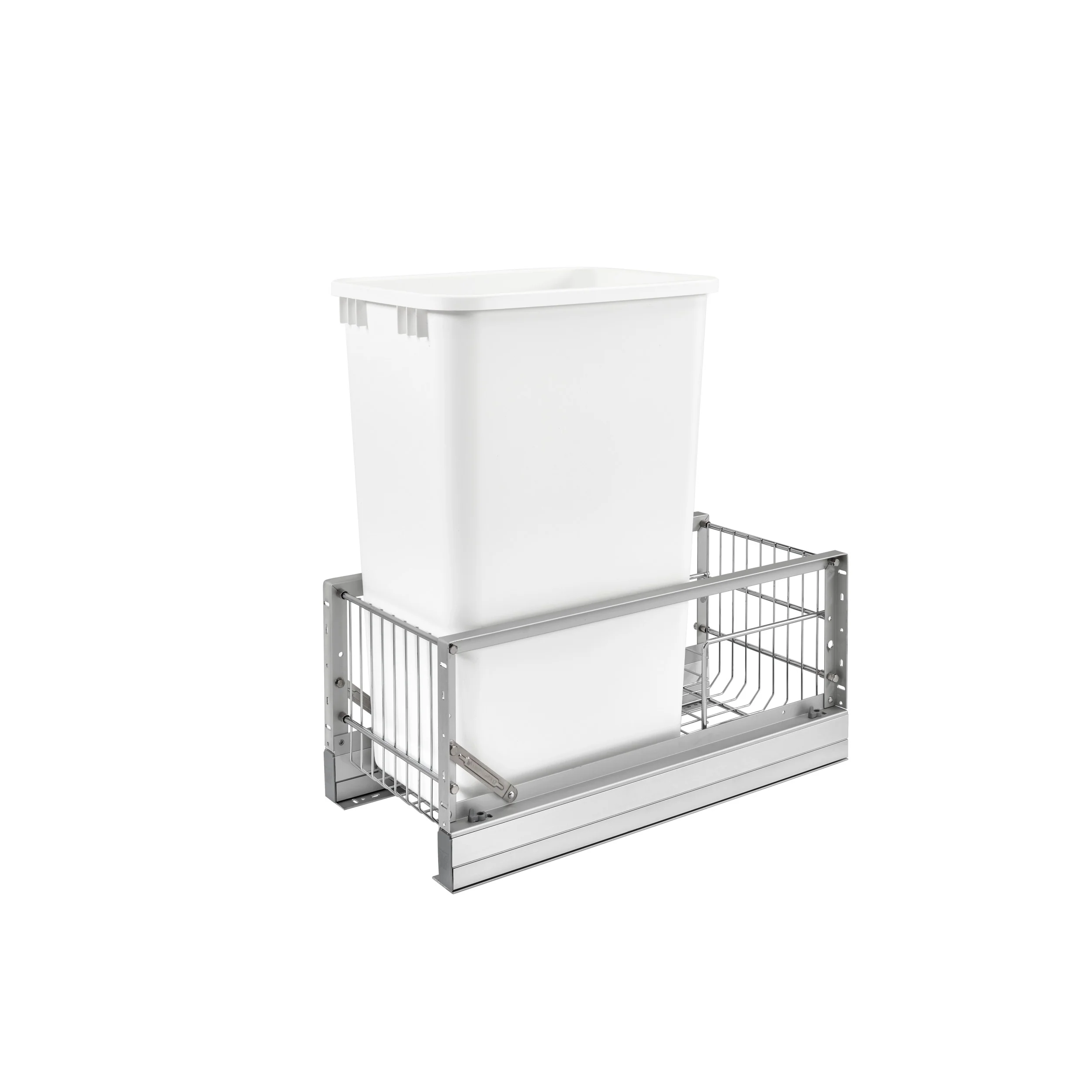 50 Qrt Pull-Out Waste Container Silver  10.75 in (273 mm) W x 21.94 in (557 mm) D x 23.13 in (588 mm) H - Image 2
