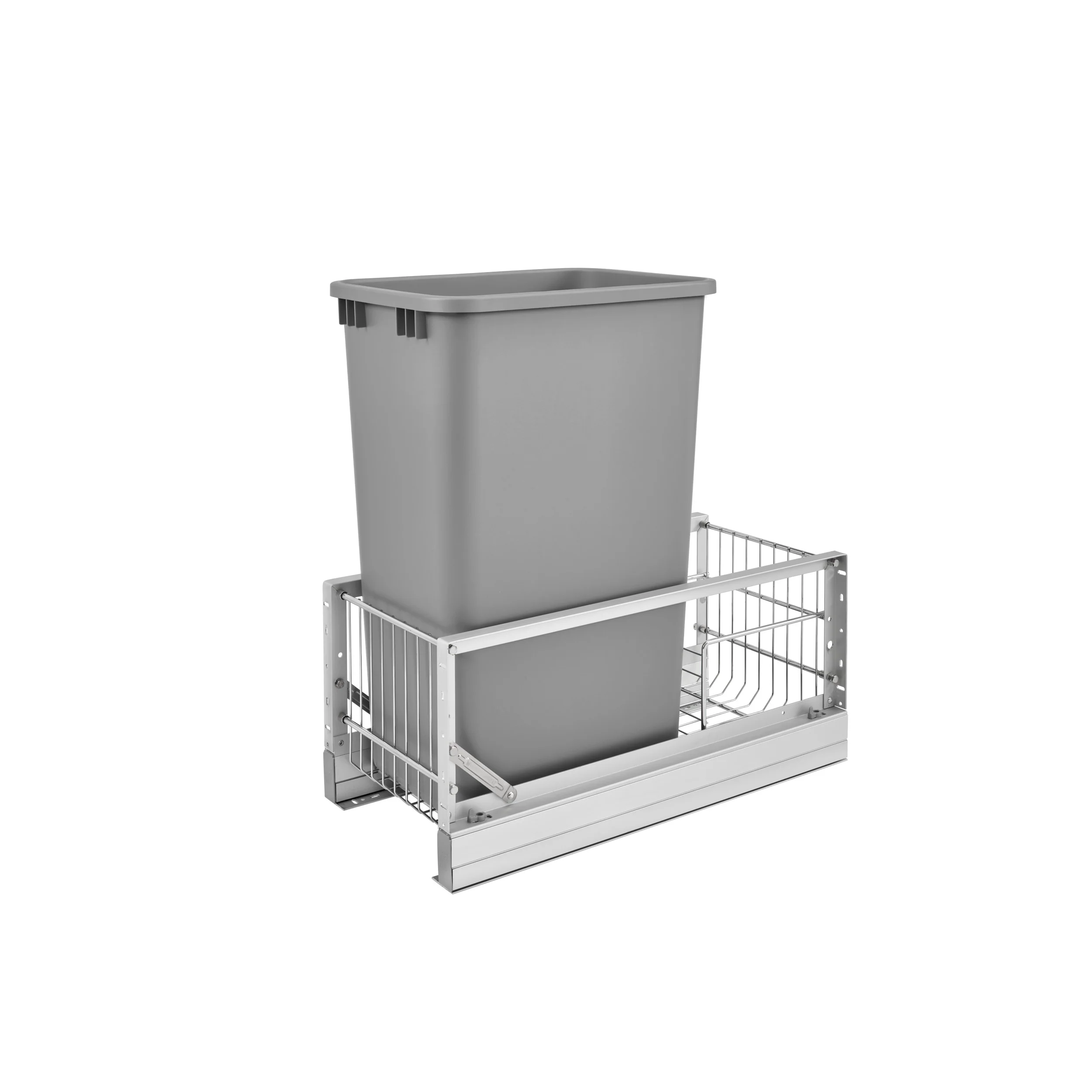 50 Qrt Pull-Out Waste Container Silver  10.75 in (273 mm) W x 21.94 in (557 mm) D x 23.13 in (588 mm) H - Image 6
