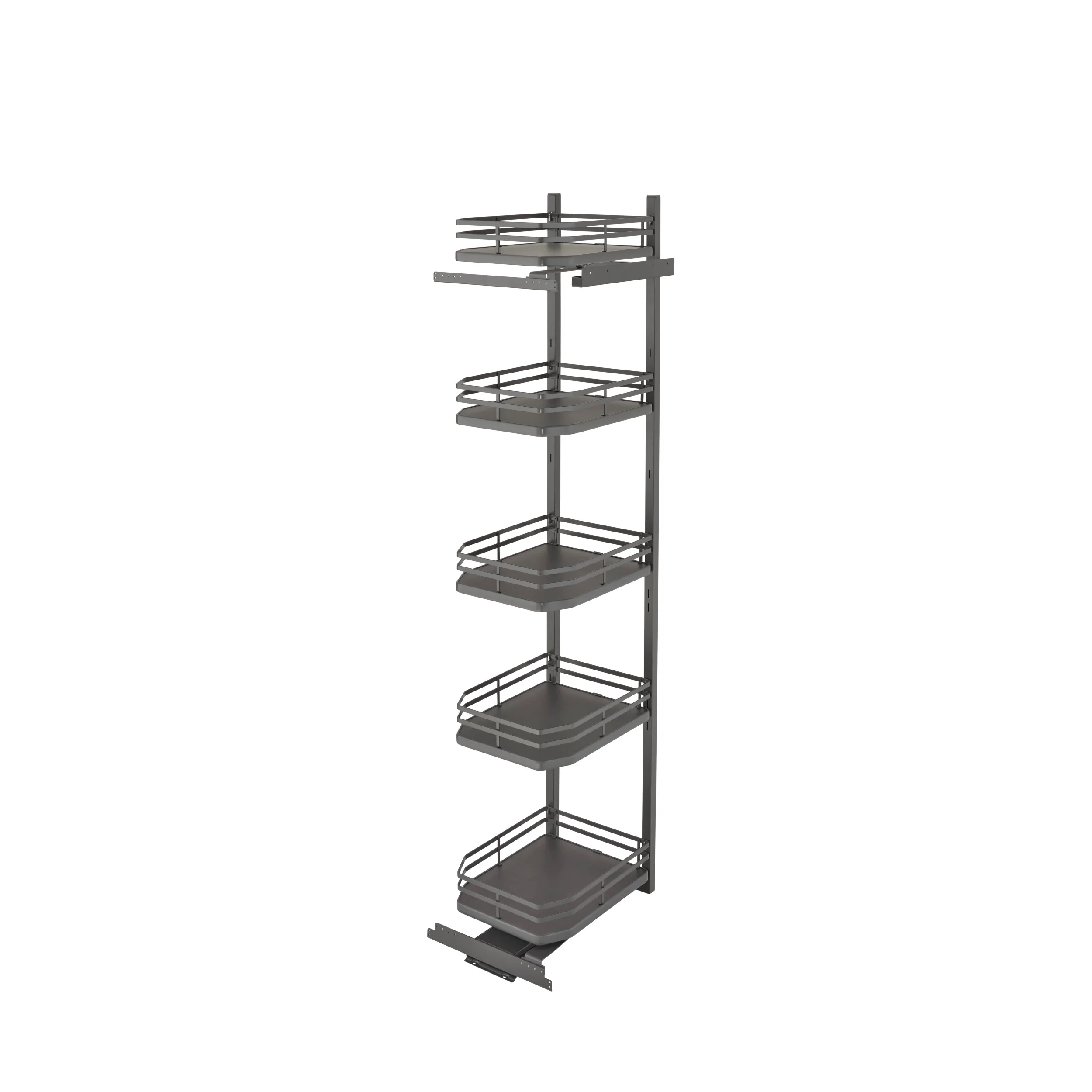 18 in Flat Wire Swing Out Pantry Gray  14.19 in (360 mm) W x 18.5 in (470 mm) D x 74.06 in (1881 mm) H - Image 6